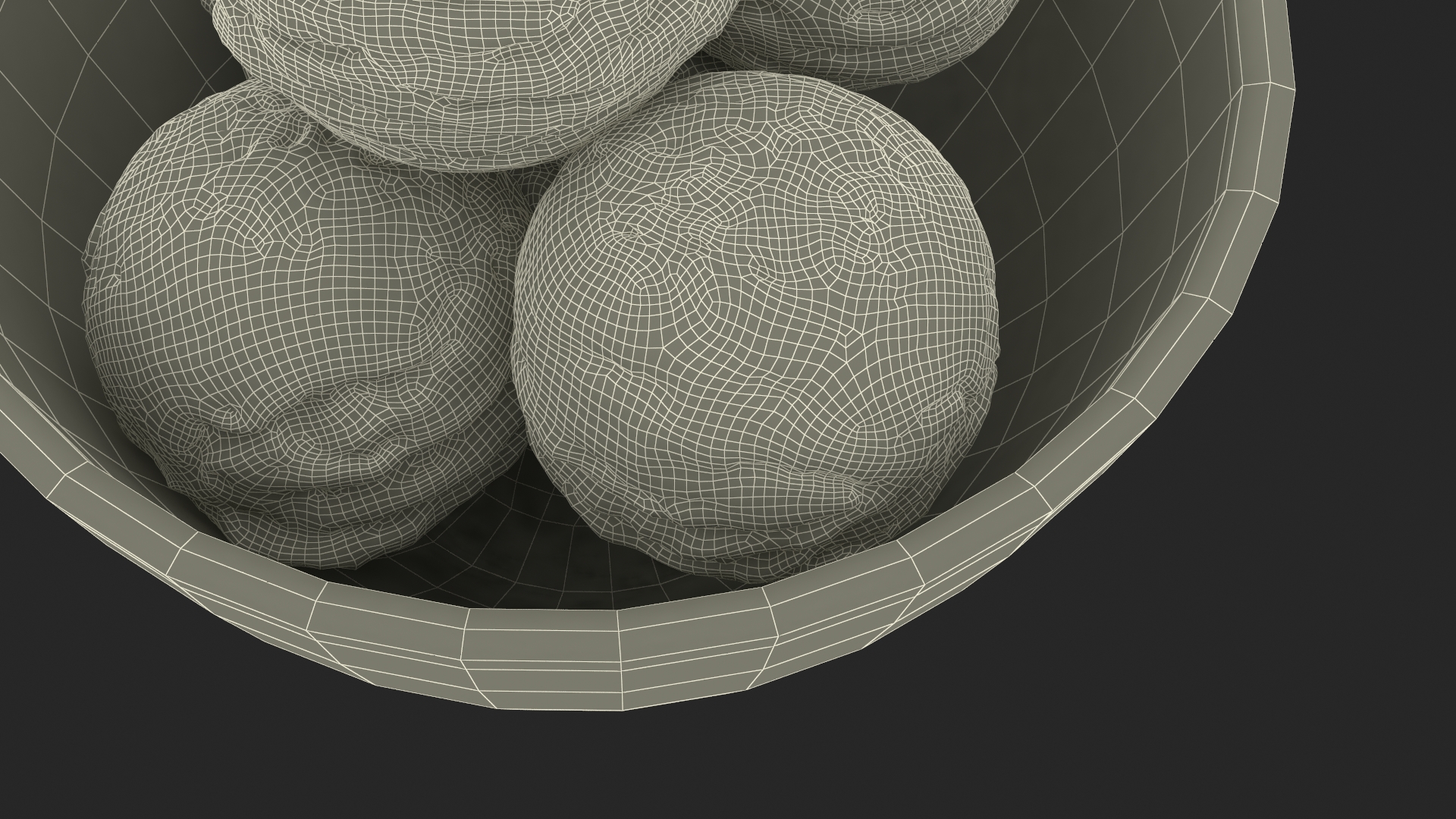 Ice Cream Balls in Glass Bowl 3D model