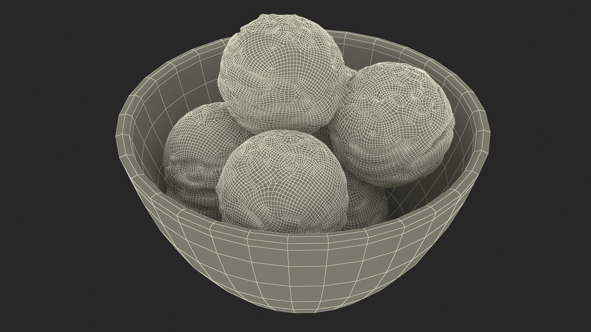 Ice Cream Balls in Glass Bowl 3D model