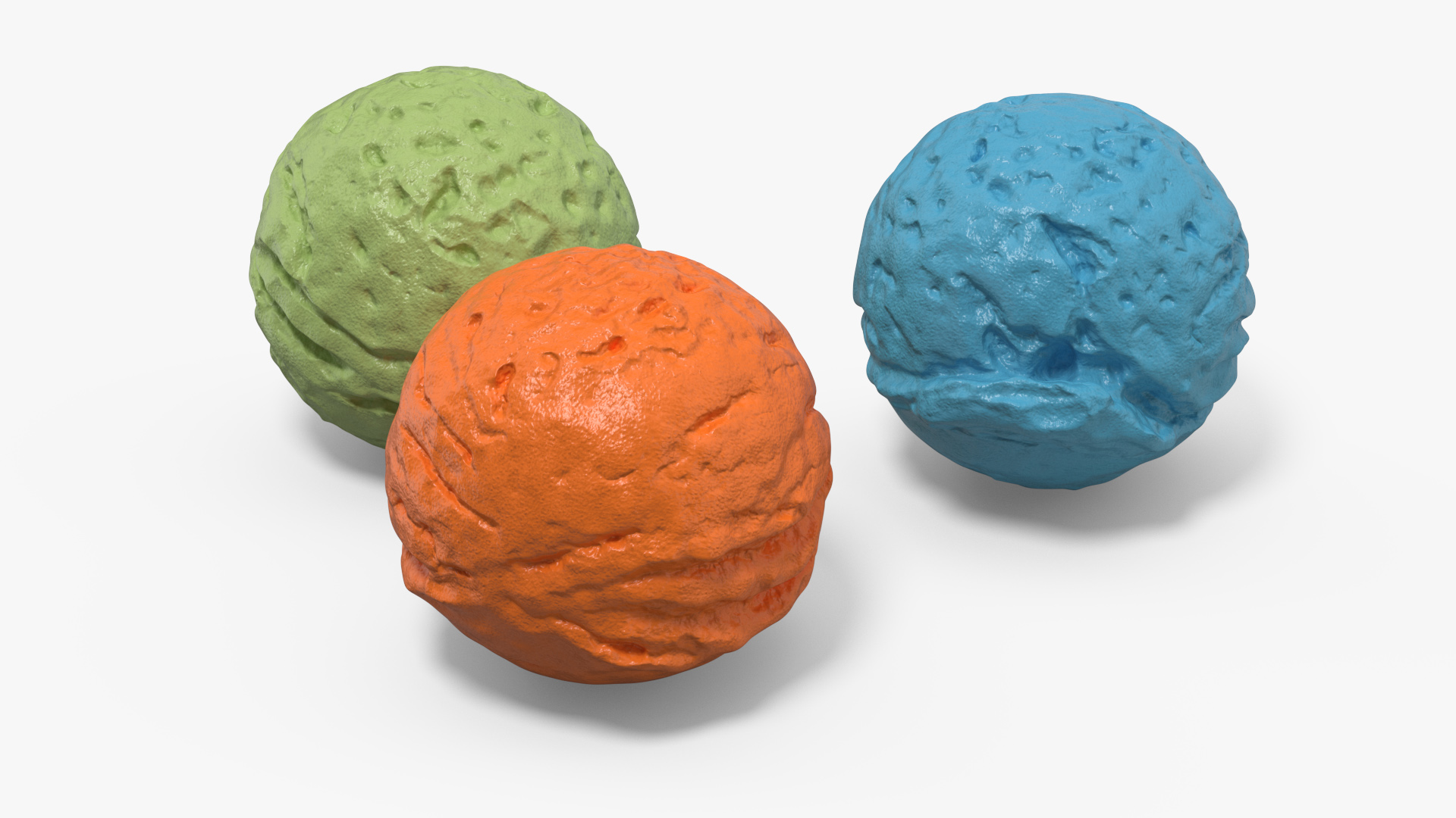 Ice Cream Balls in Glass Bowl 3D model