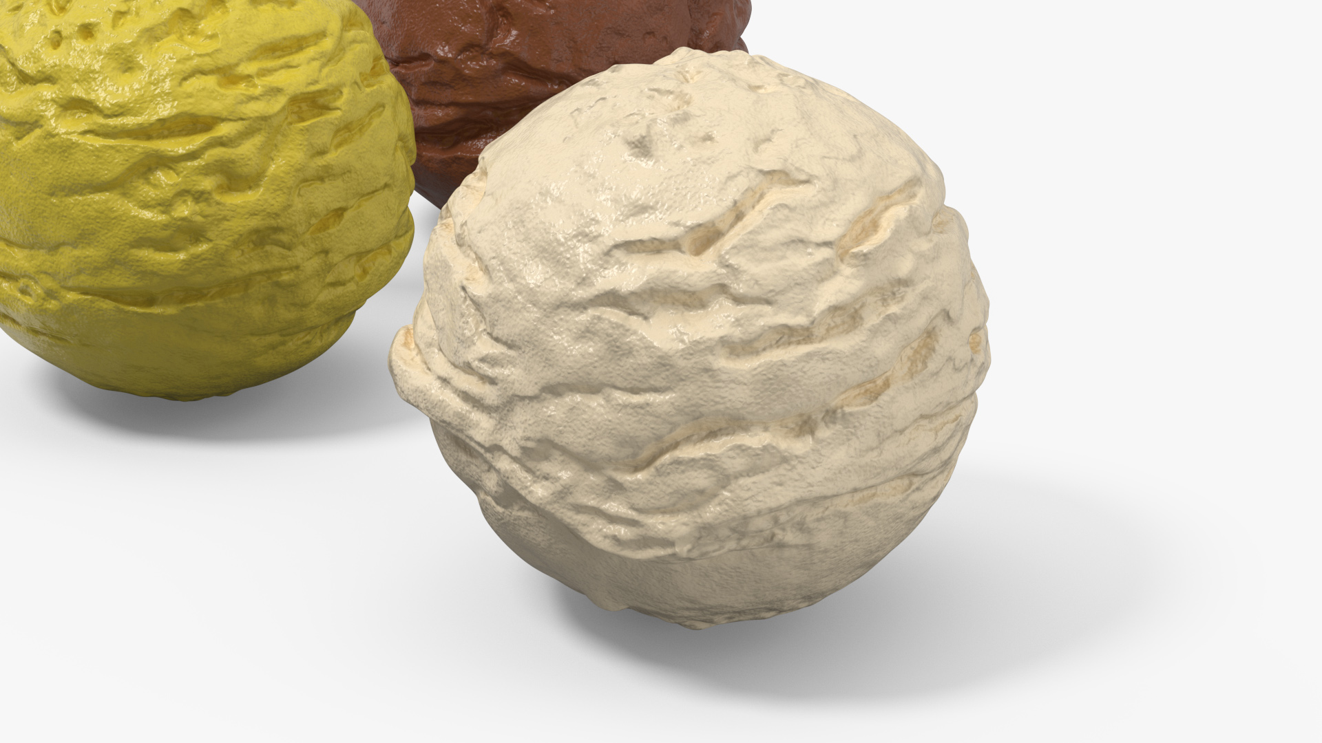 Ice Cream Balls in Glass Bowl 3D model