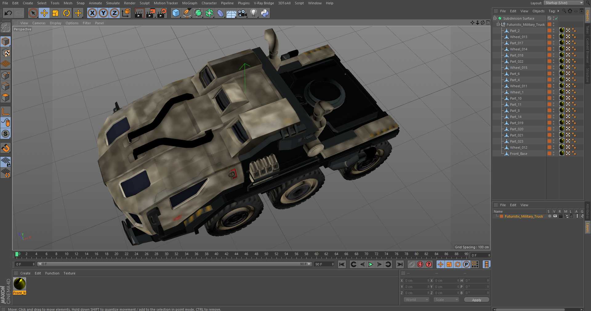 3D model Futuristic Military Truck