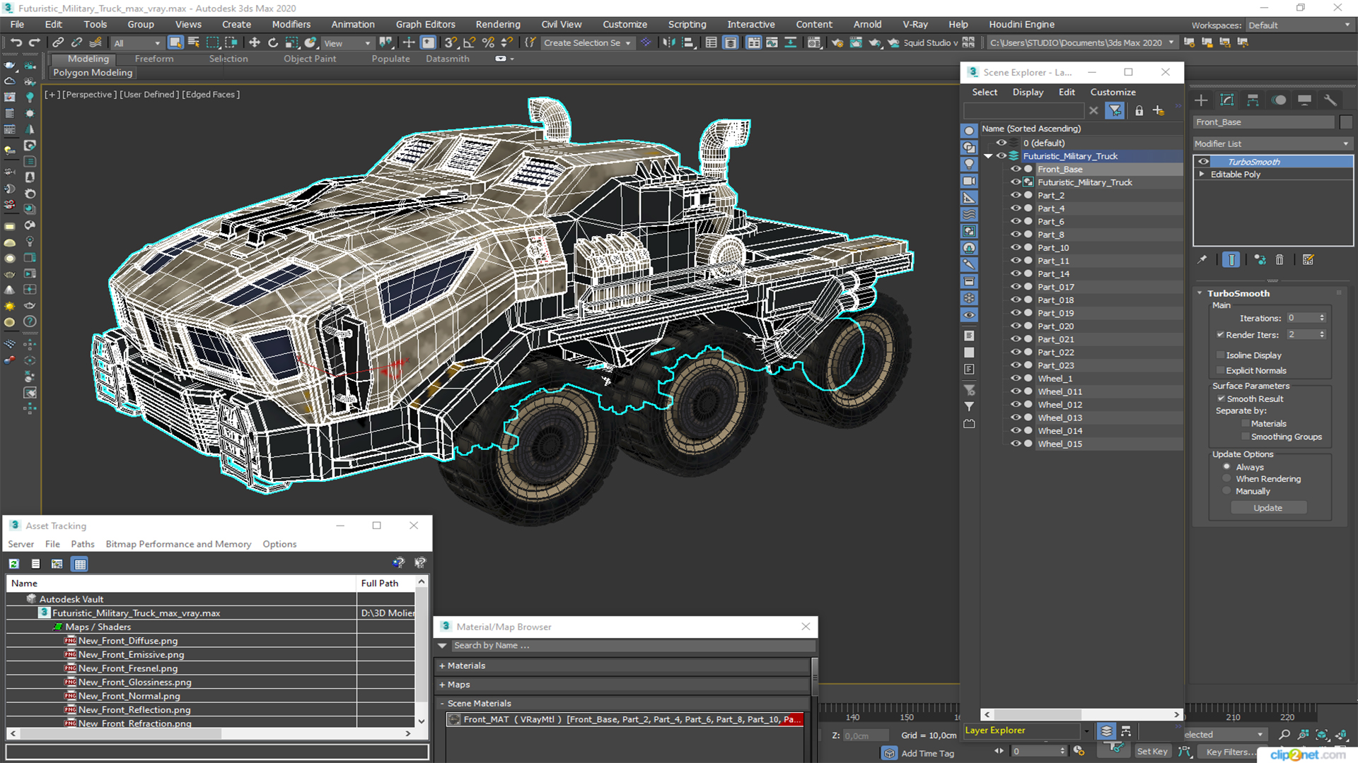 3D model Futuristic Military Truck