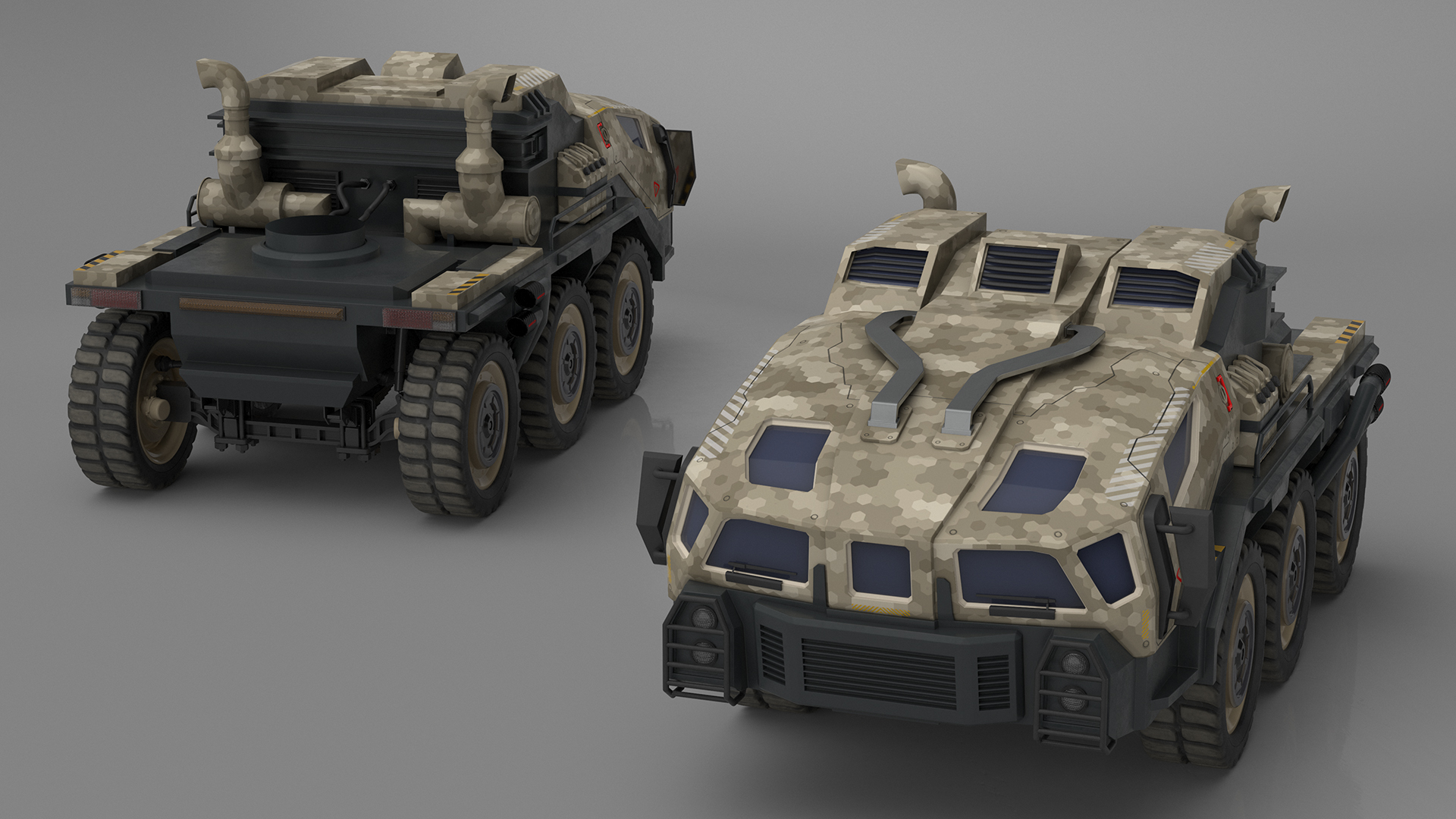 3D model Futuristic Military Truck