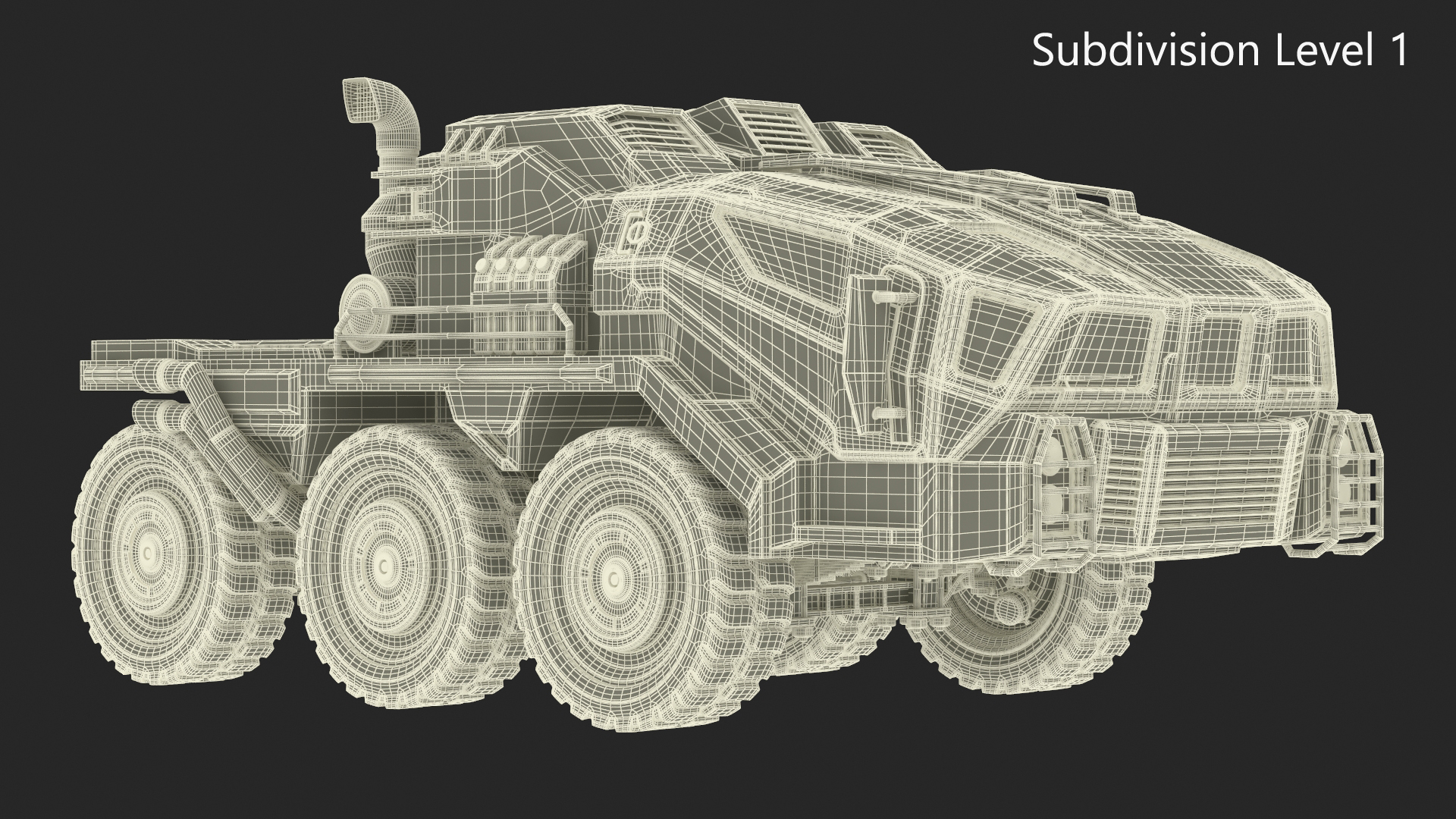 3D model Futuristic Military Truck