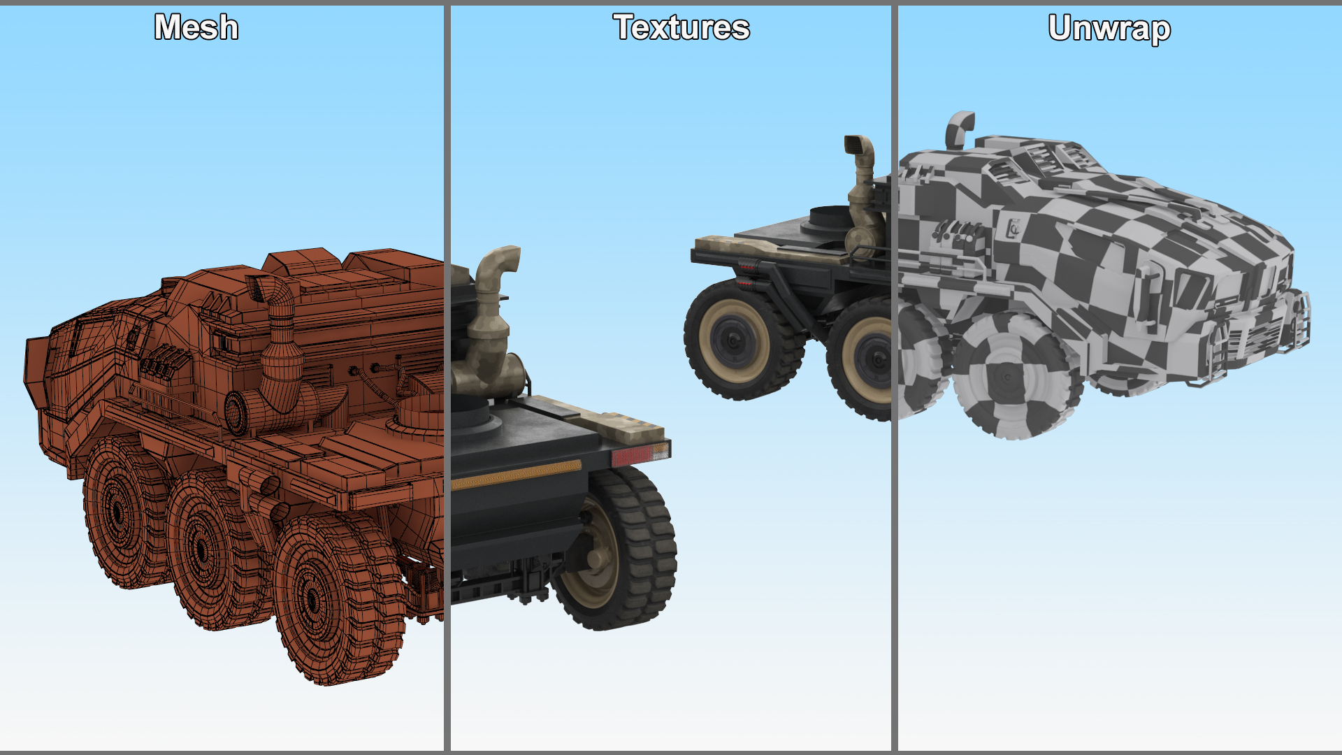 3D model Futuristic Military Truck