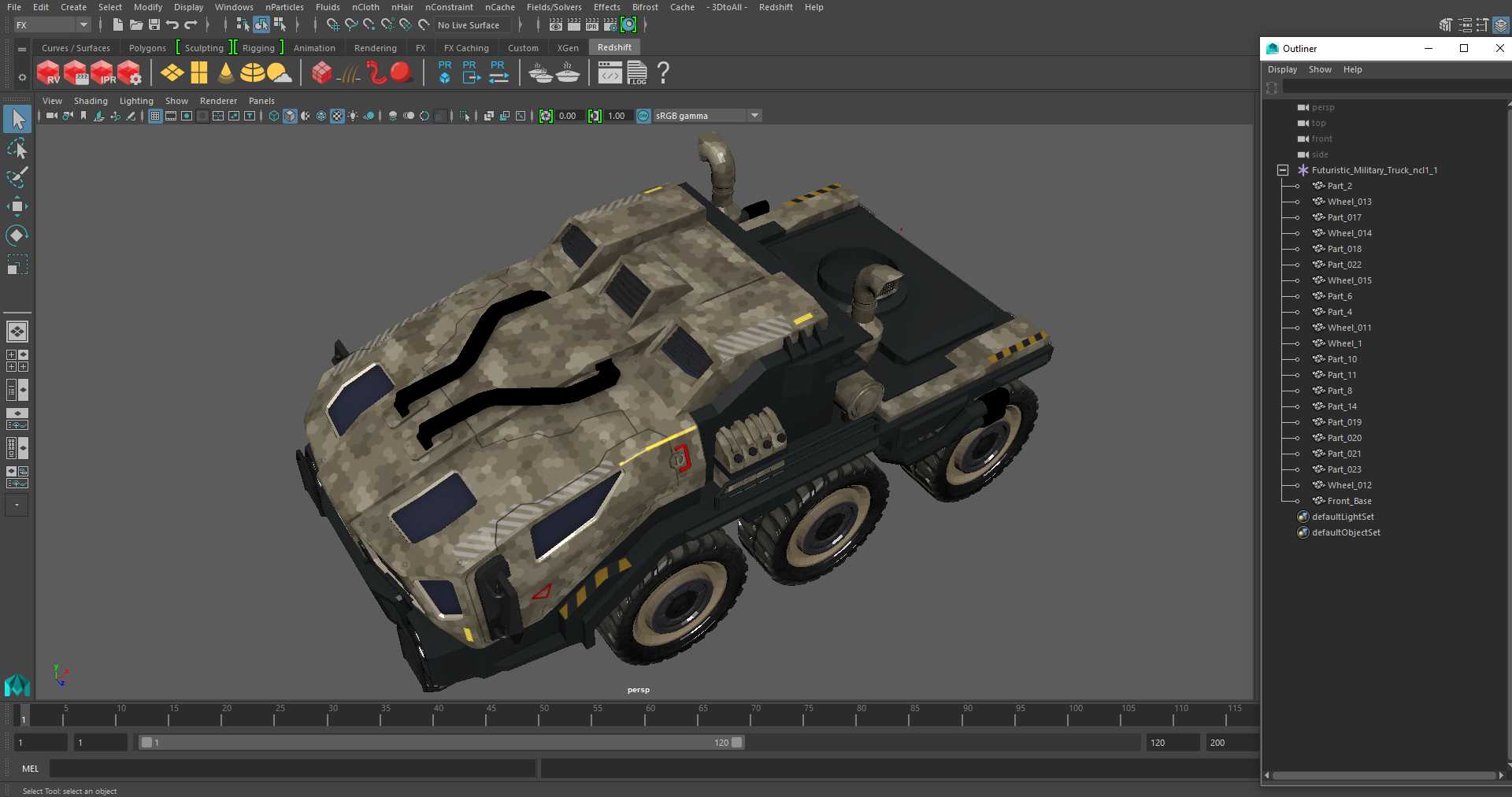 3D model Futuristic Military Truck