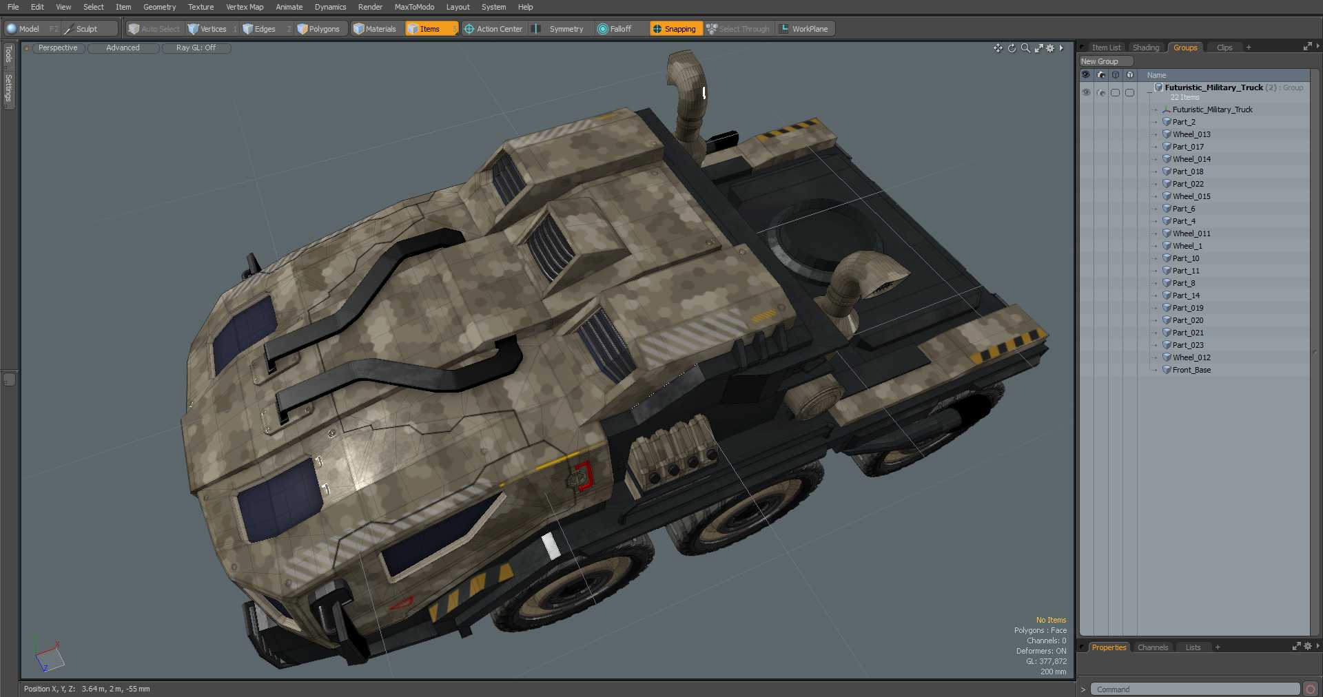 3D model Futuristic Military Truck
