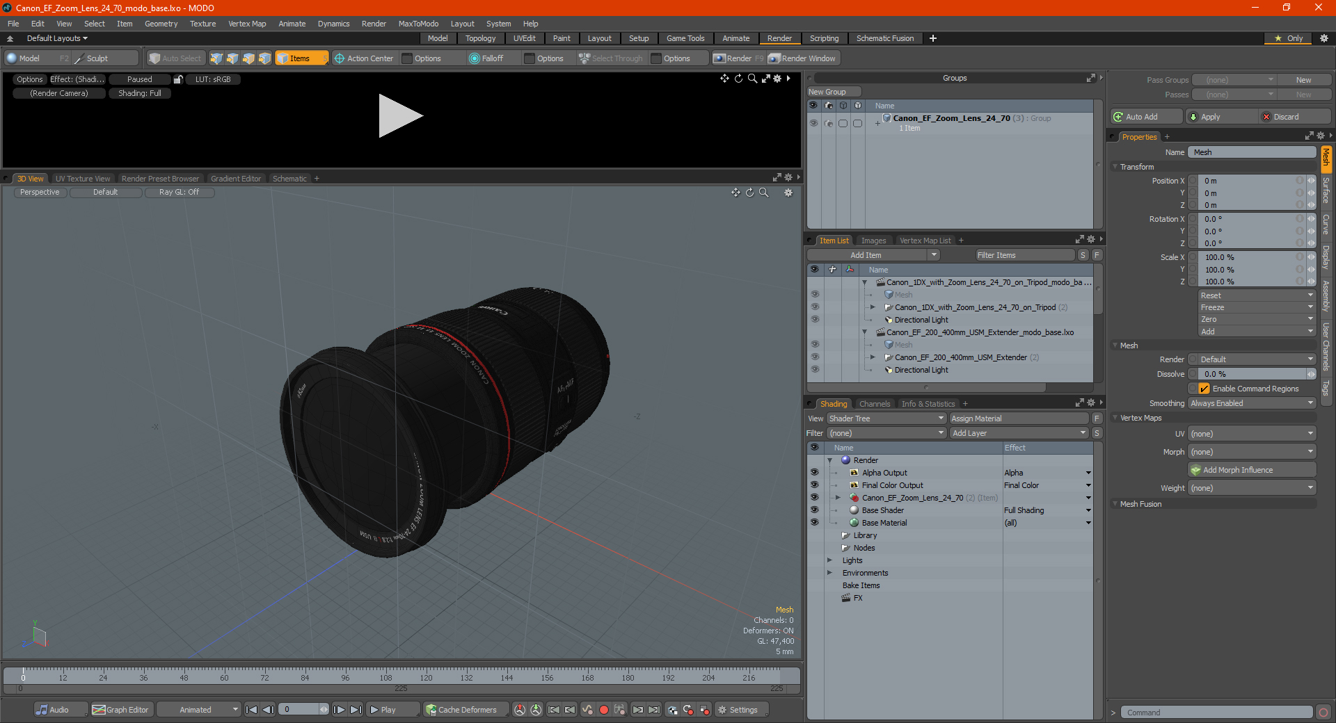 Canon EF Zoom Lens 24 70 3D model