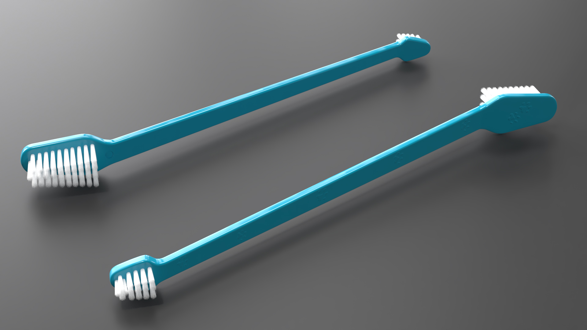 Pet Toothbrush Turquoise 3D model