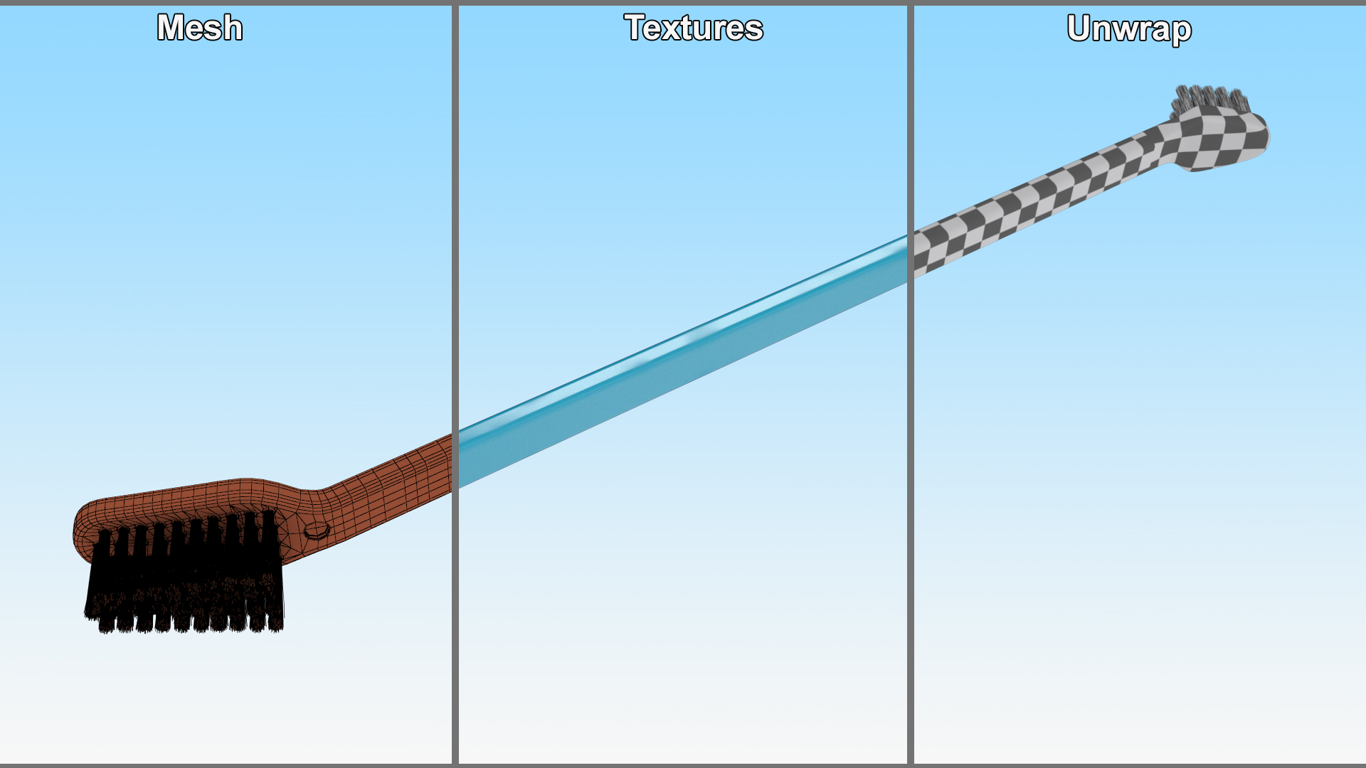 Pet Toothbrush Turquoise 3D model