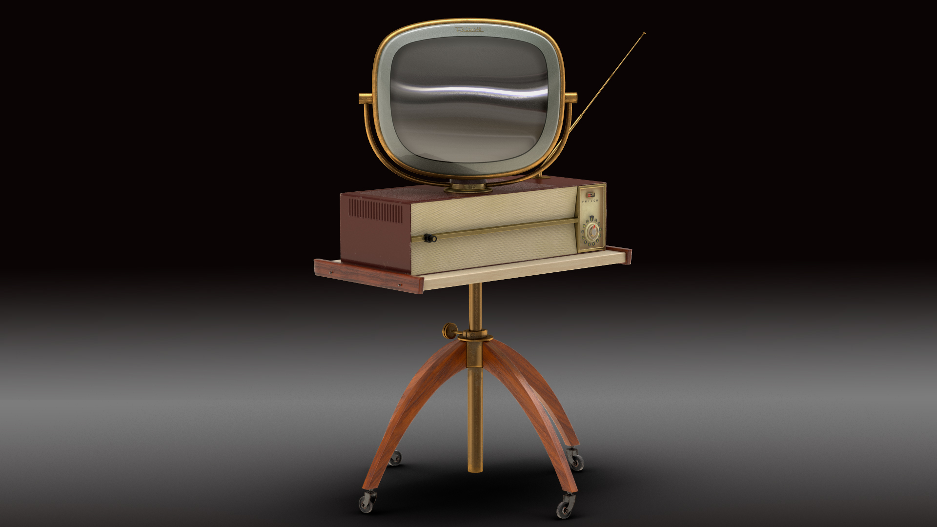 Vintage Adjustable TV Stand 3D