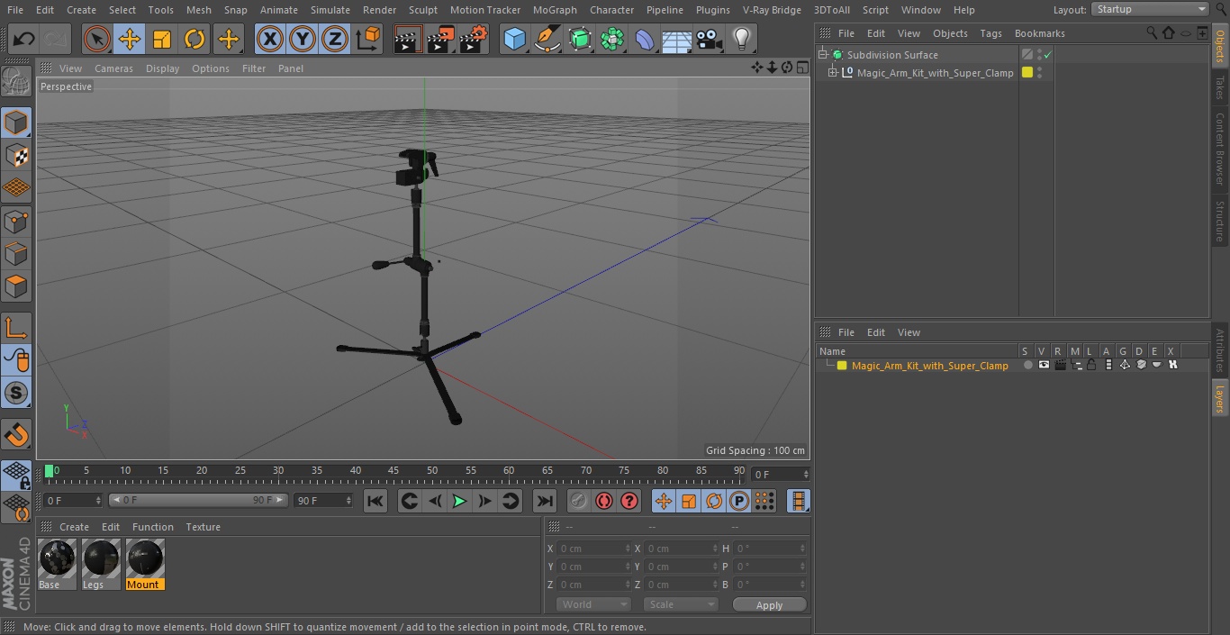 3D model Magic Arm Kit with Super Clamp