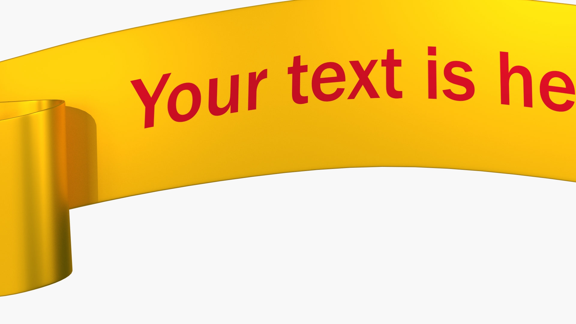 Ribbon Banner Blank Gold 3D model