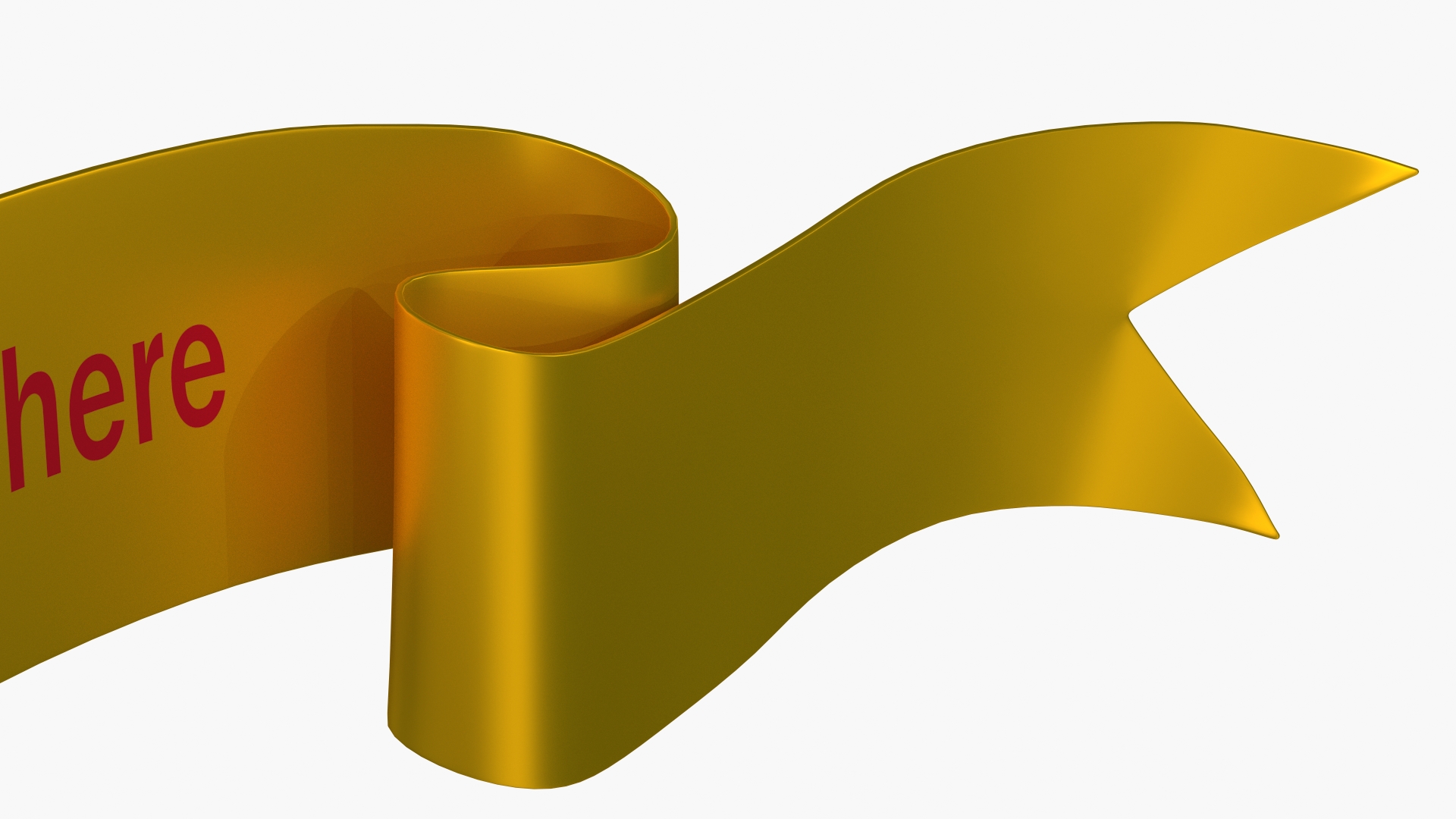 Ribbon Banner Blank Gold 3D model