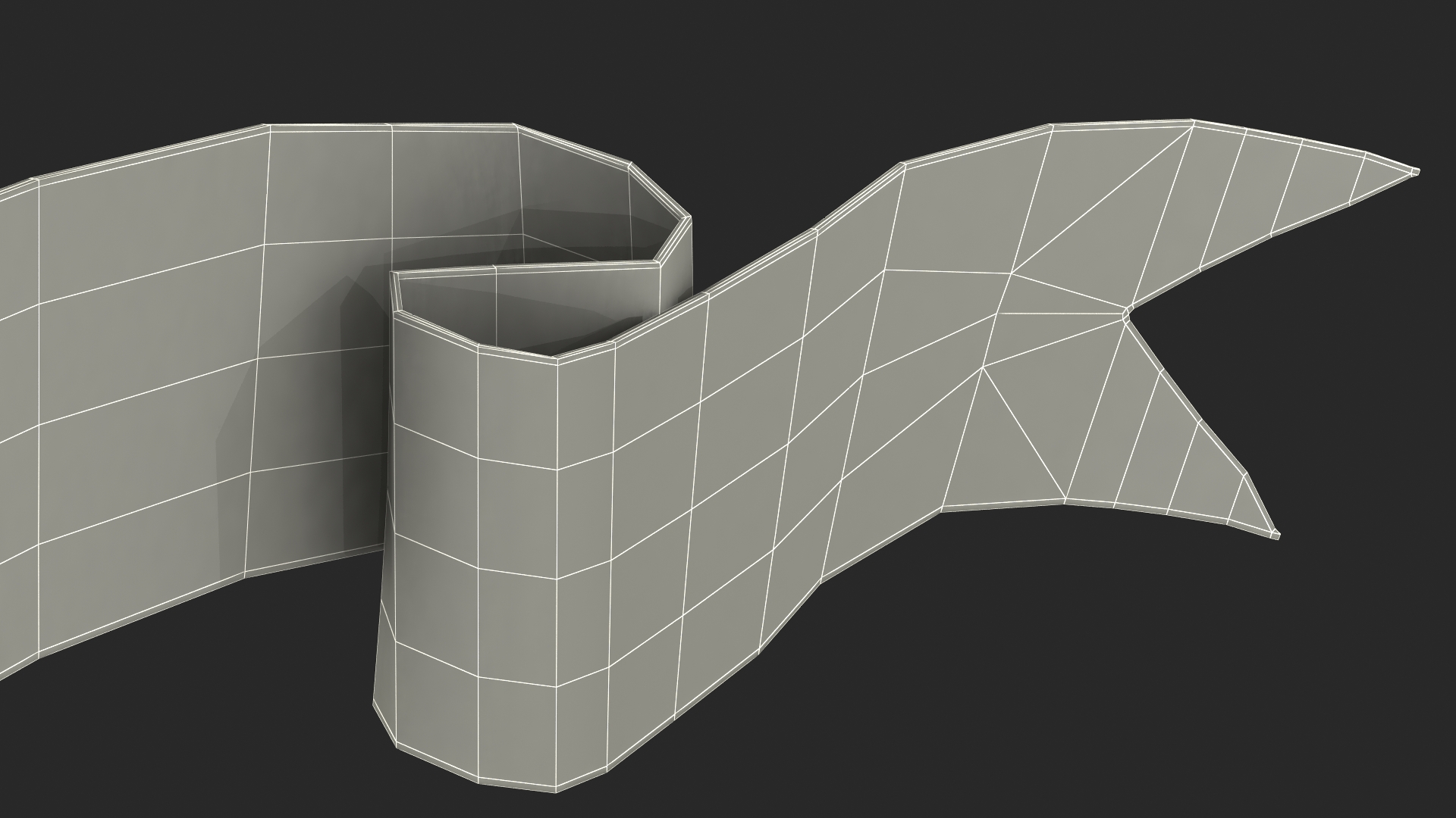 Ribbon Banner Blank Gold 3D model