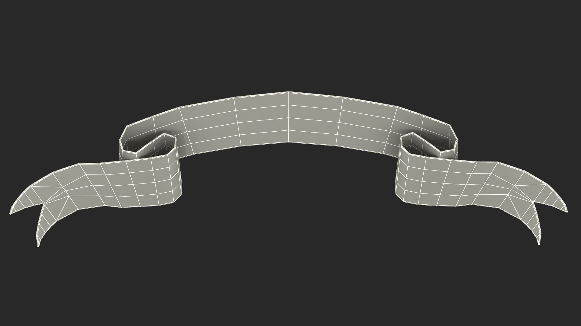 Ribbon Banner Blank Gold 3D model