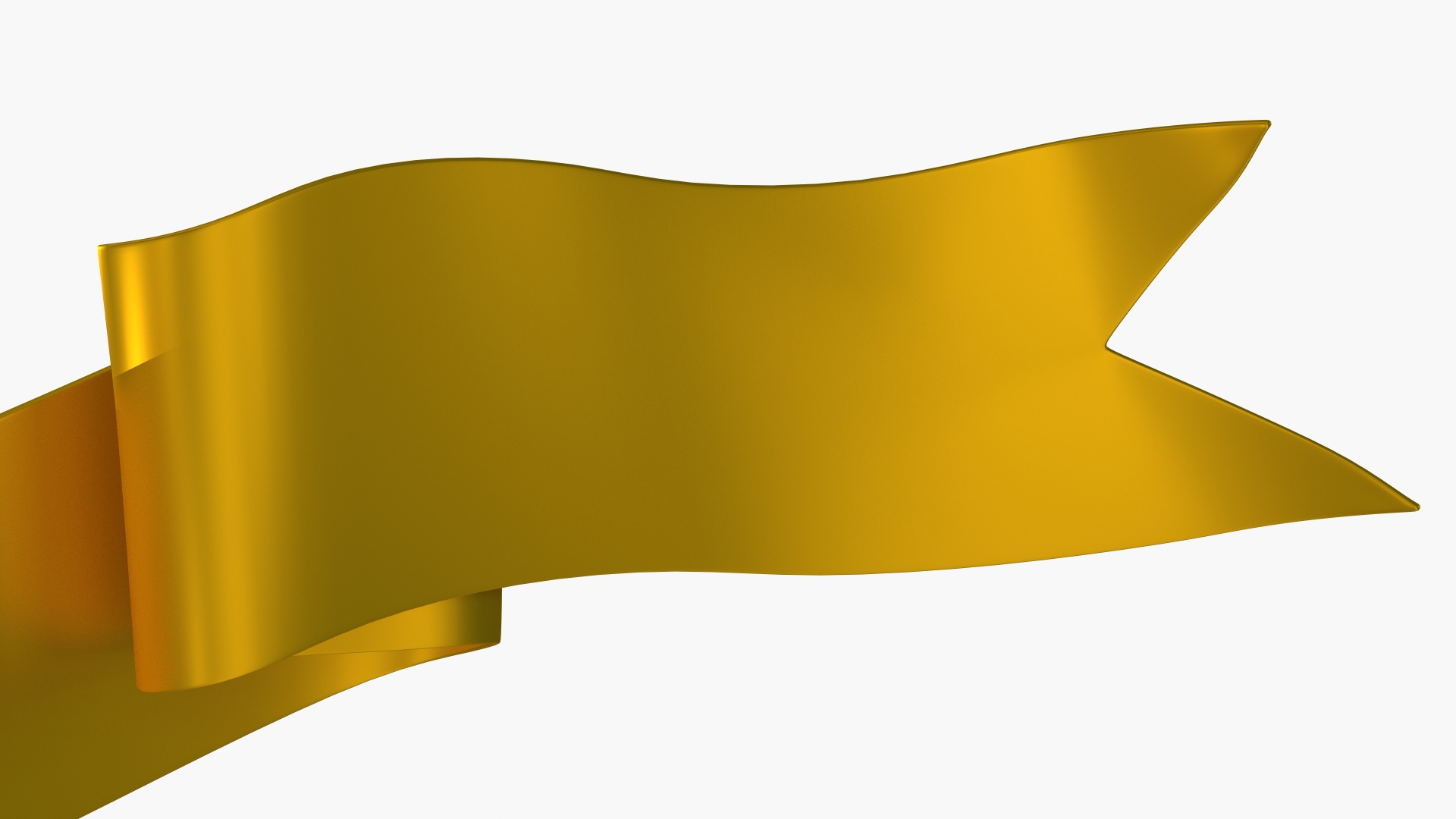 Ribbon Banner Blank Gold 3D model