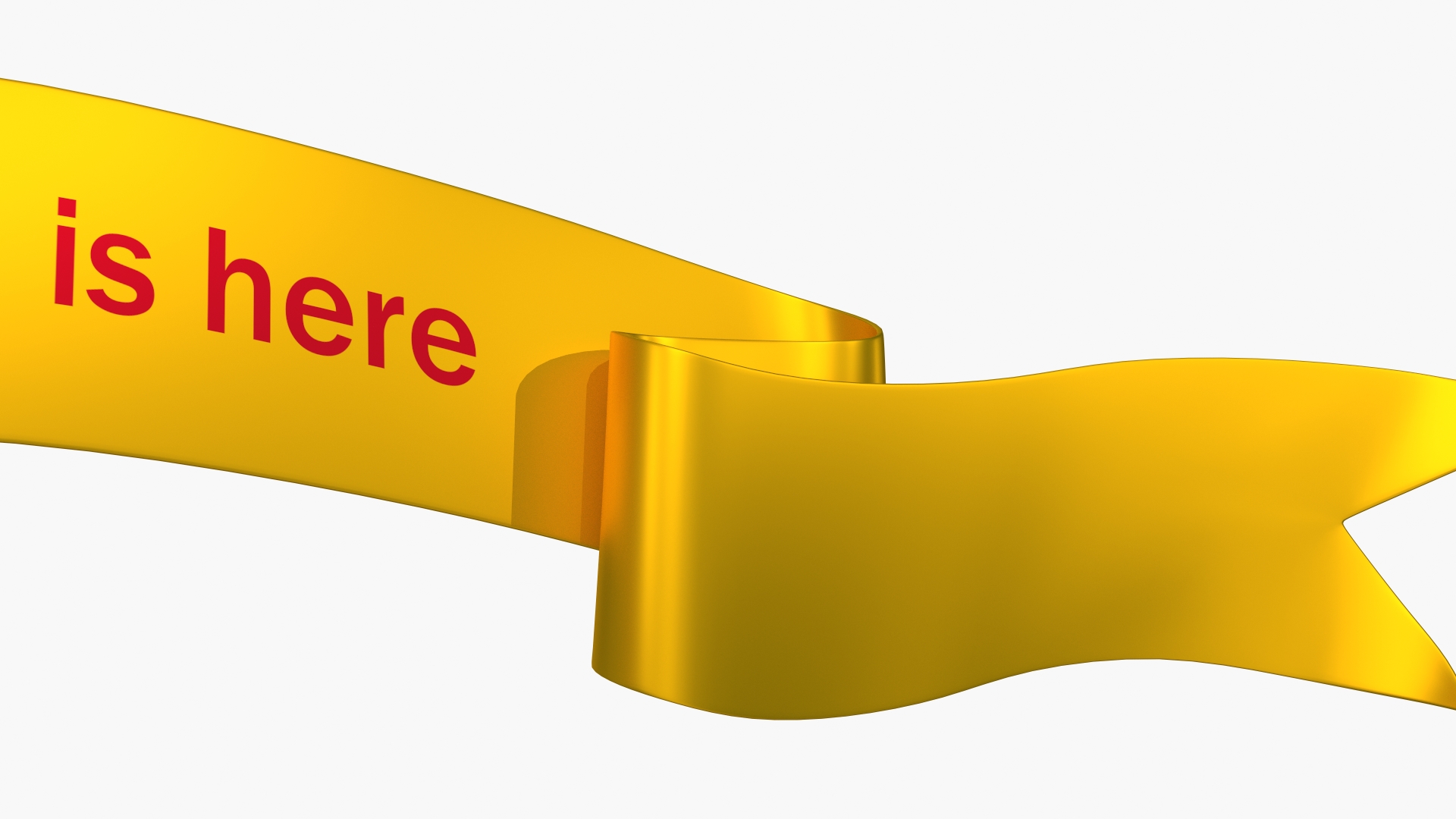 Ribbon Banner Blank Gold 3D model