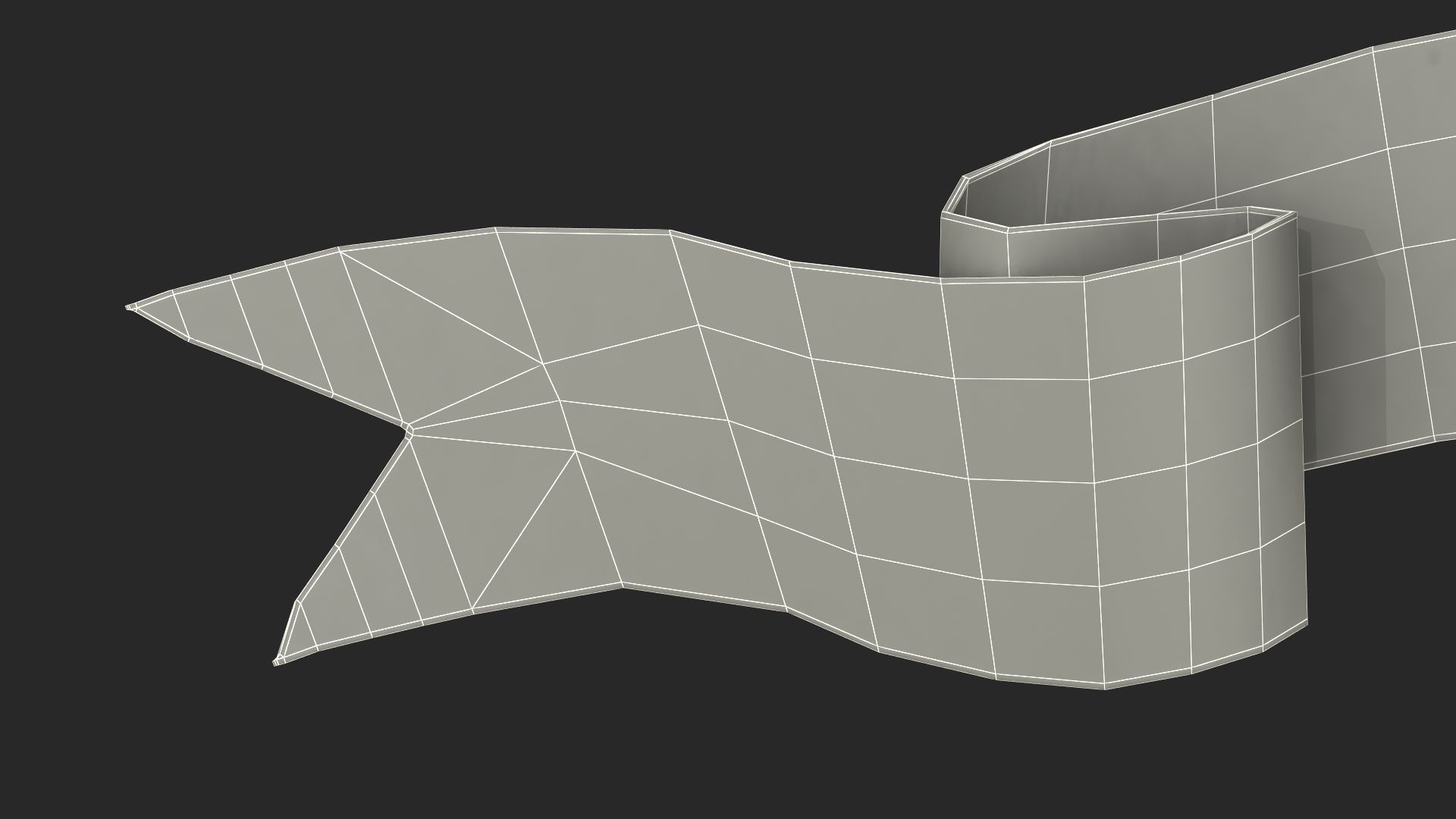 Ribbon Banner Blank Gold 3D model