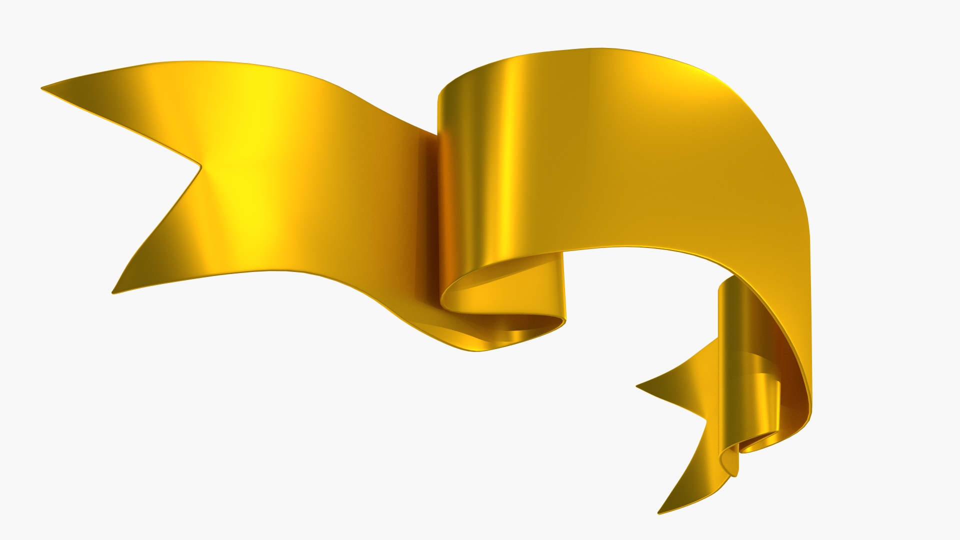 Ribbon Banner Blank Gold 3D model