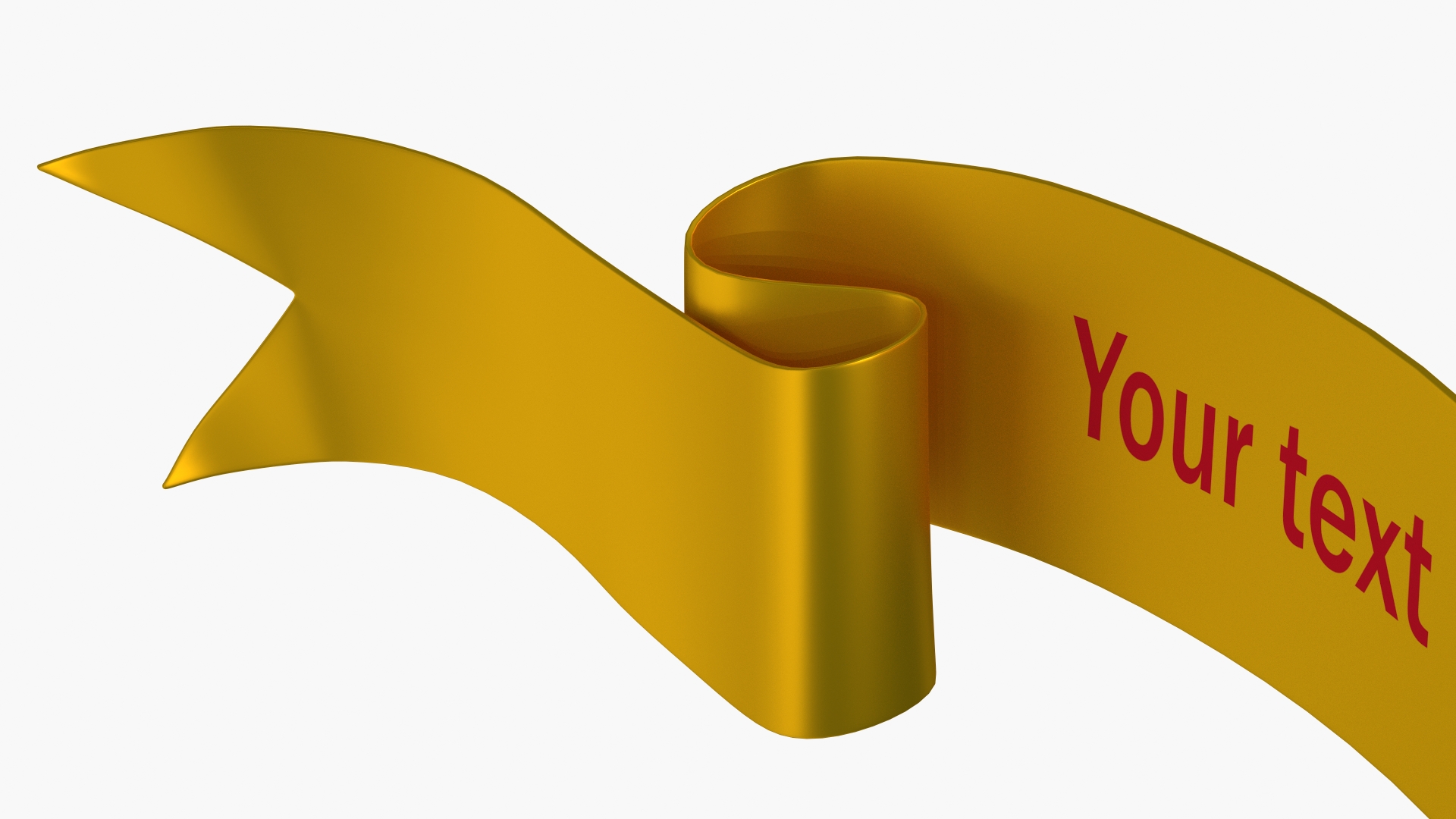Ribbon Banner Blank Gold 3D model