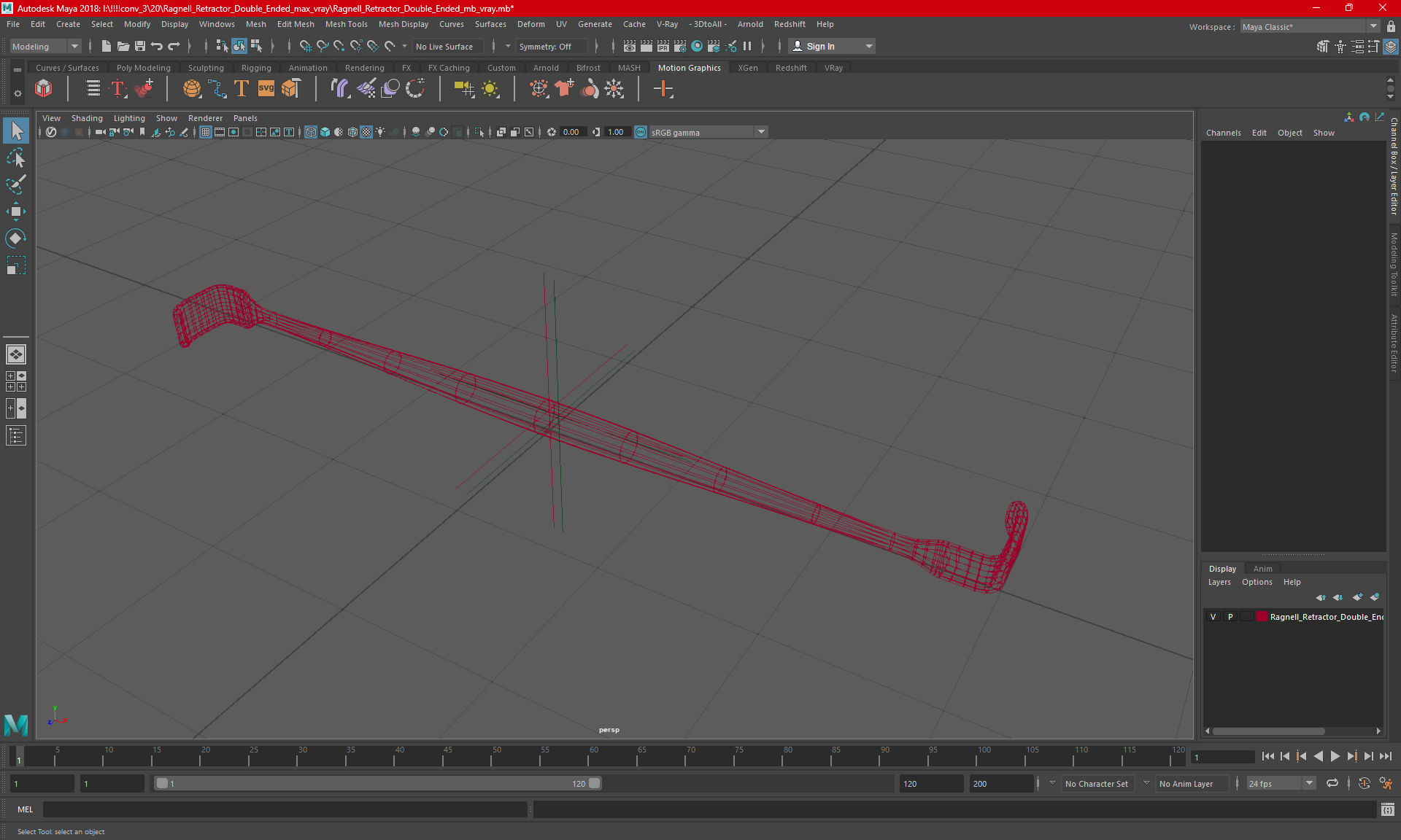 3D model Ragnell Retractor Double Ended