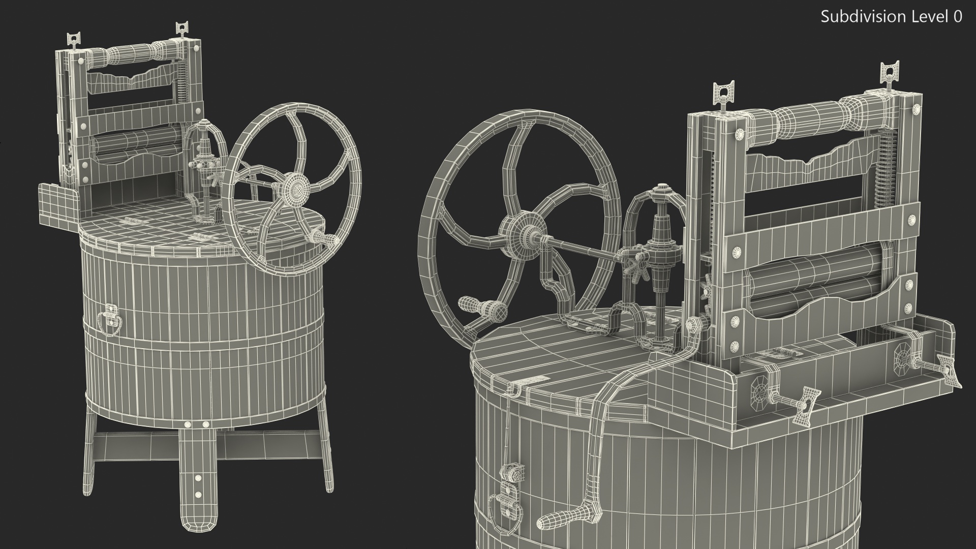 3D Antique Washing Machine model