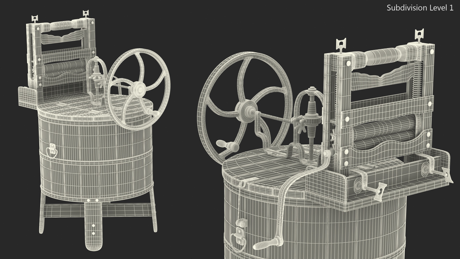 3D Antique Washing Machine model