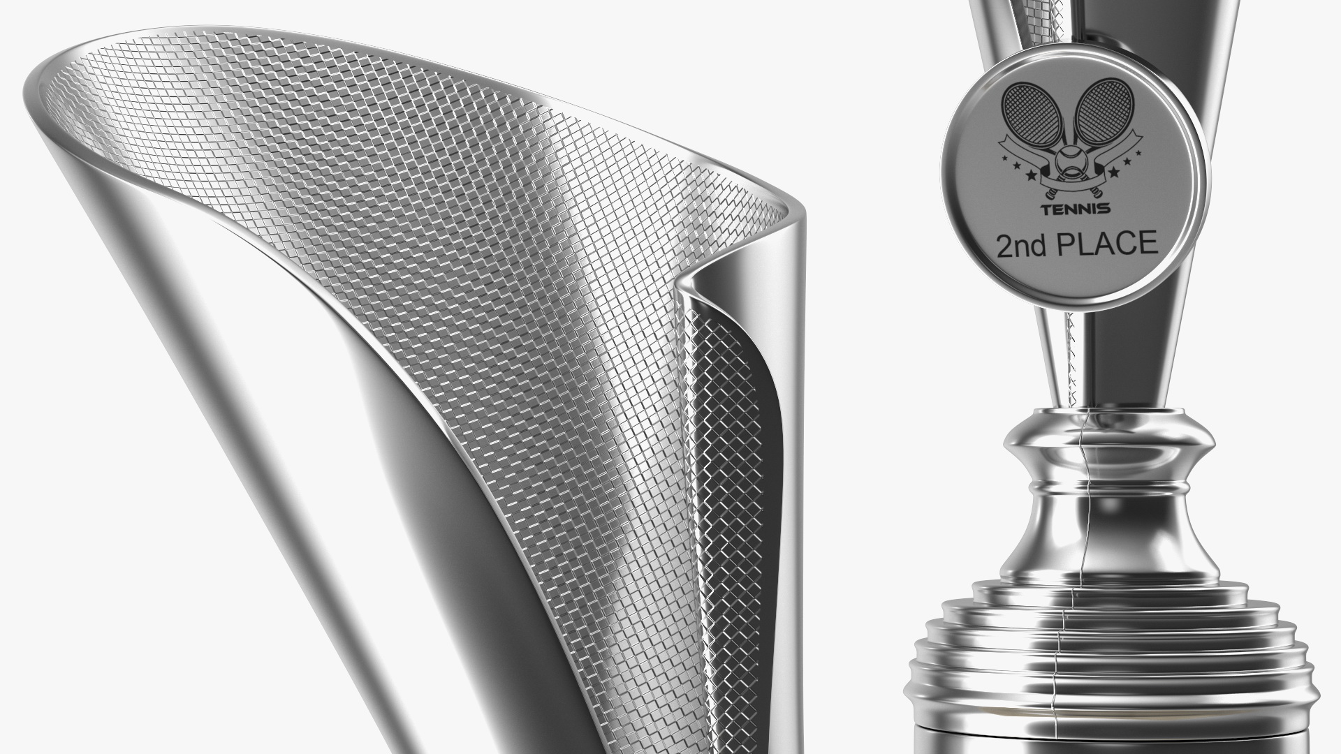 Sports Cup With Symbol Silver 3D model