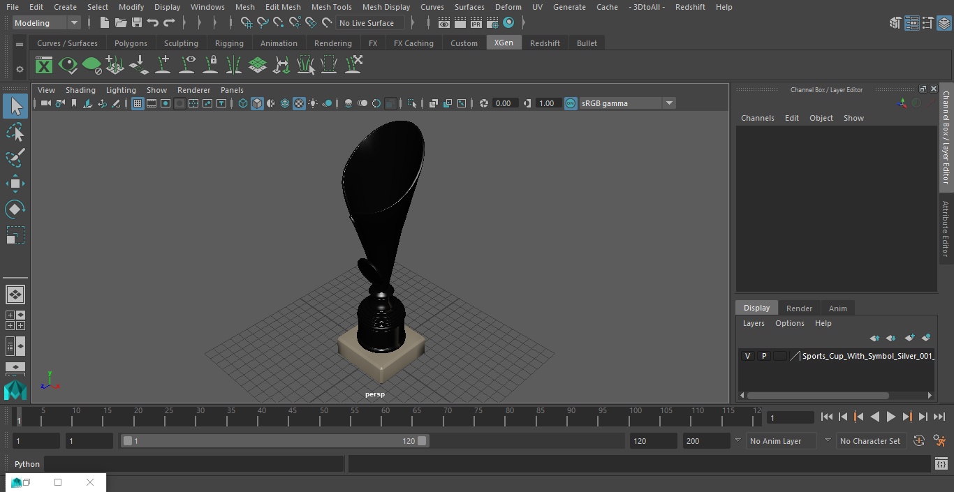 Sports Cup With Symbol Silver 3D model