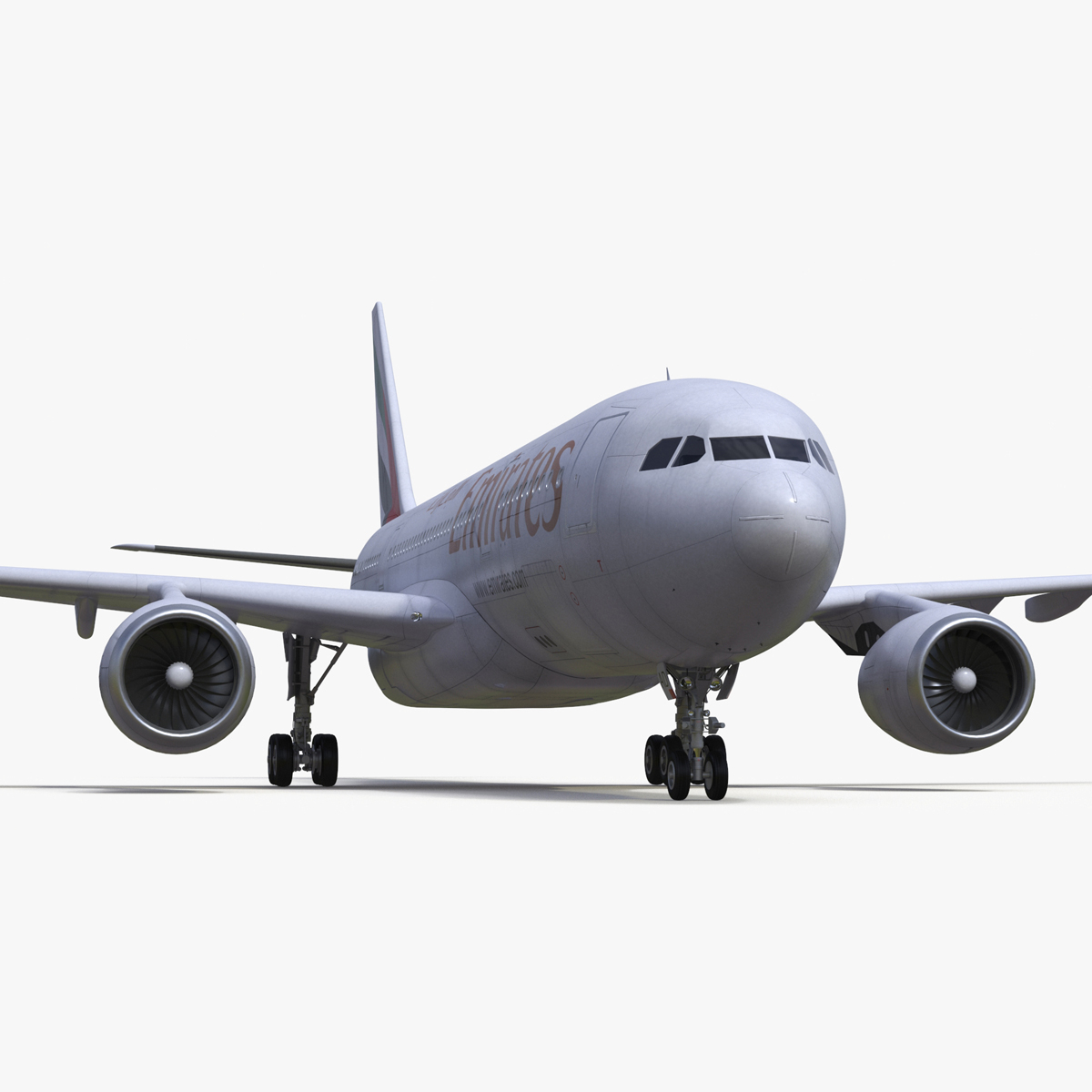 3D Emirates Airline Commercial Aircraft Airbus A330-200 Rigged for Cinema 4D model