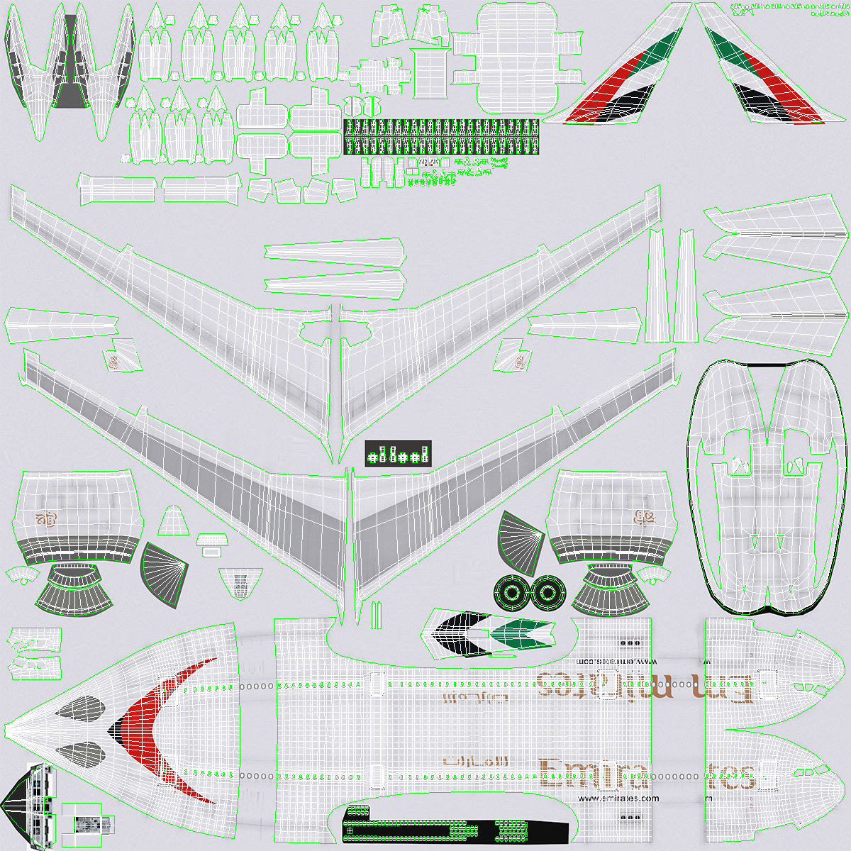 3D Emirates Airline Commercial Aircraft Airbus A330-200 Rigged for Cinema 4D model