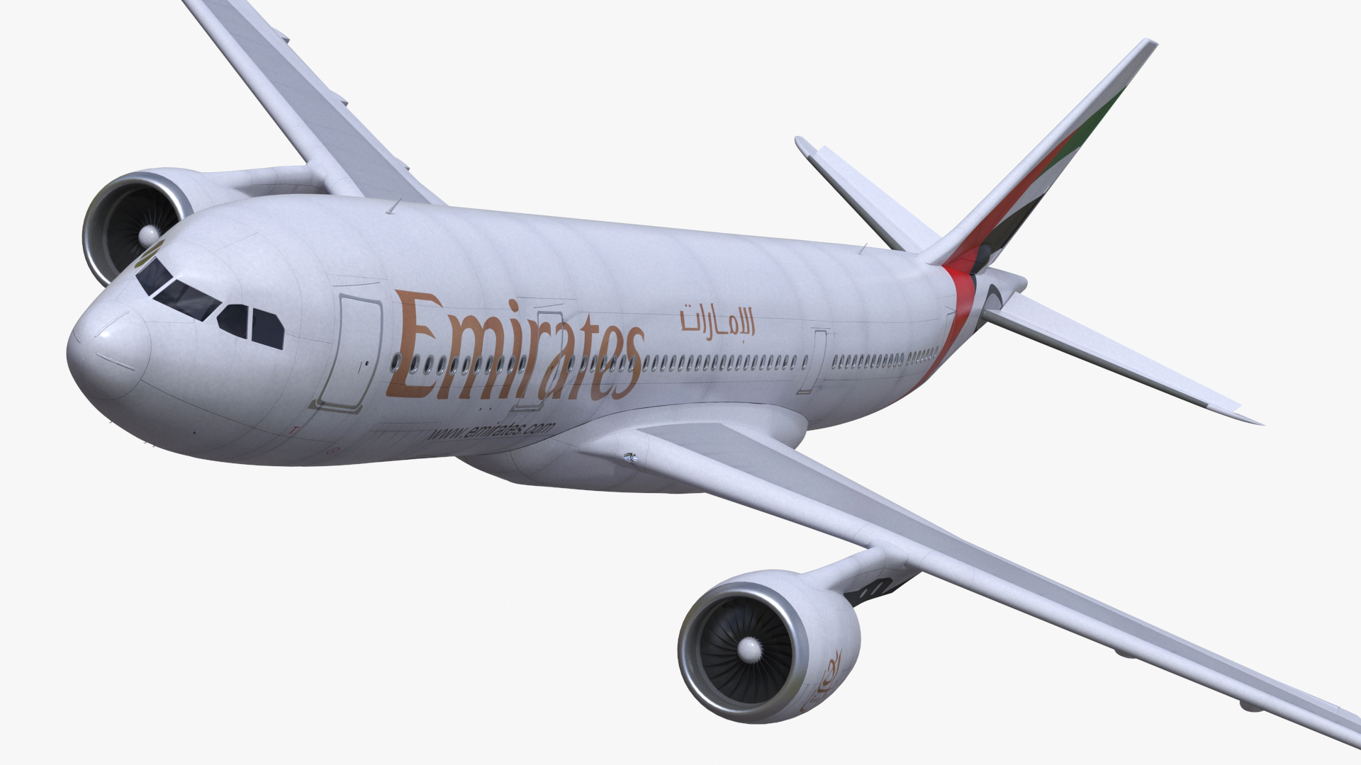 3D Emirates Airline Commercial Aircraft Airbus A330-200 Rigged for Cinema 4D model