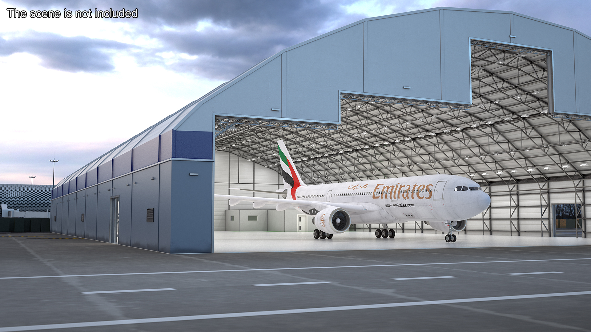 3D Emirates Airline Commercial Aircraft Airbus A330-200 Rigged for Cinema 4D model