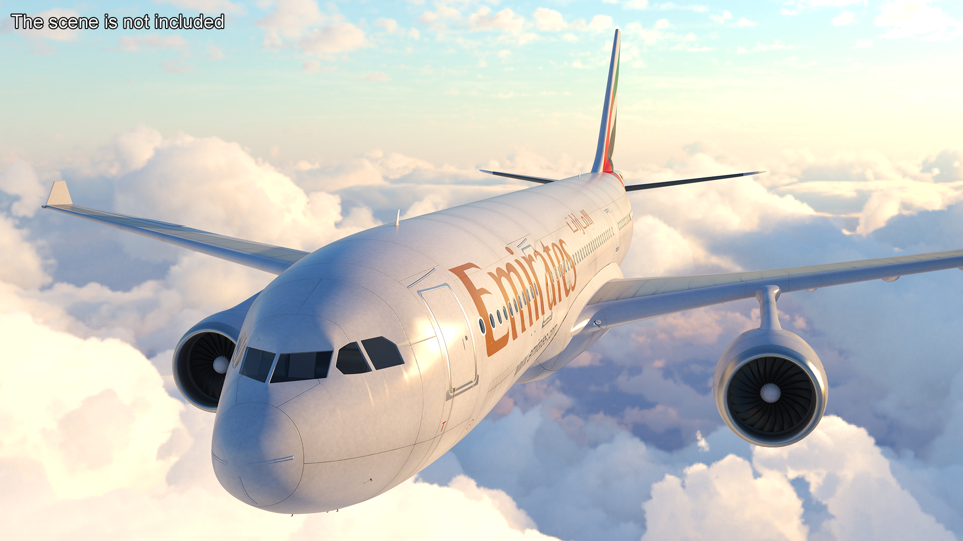 3D Emirates Airline Commercial Aircraft Airbus A330-200 Rigged for Cinema 4D model
