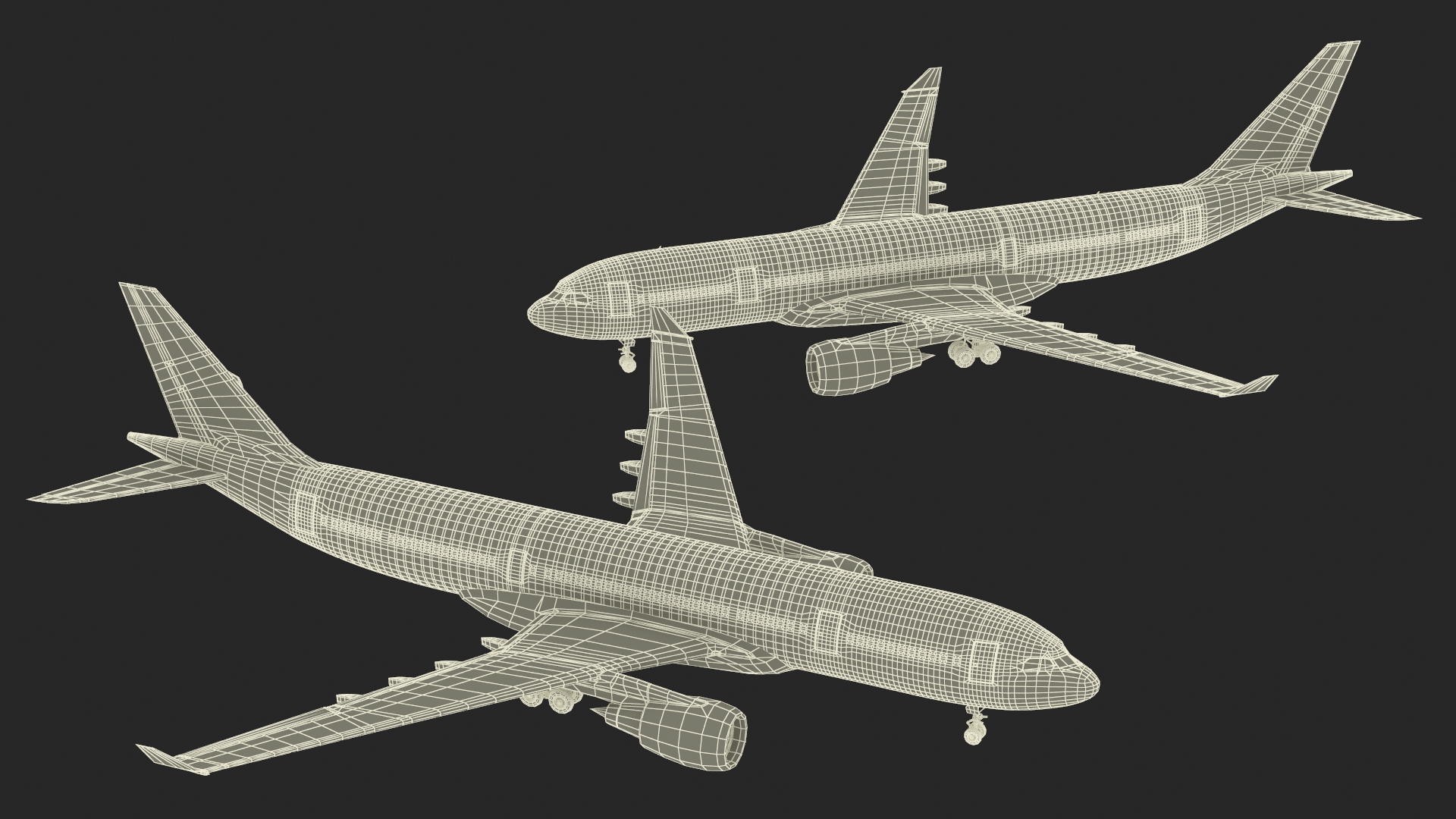 3D Emirates Airline Commercial Aircraft Airbus A330-200 Rigged for Cinema 4D model