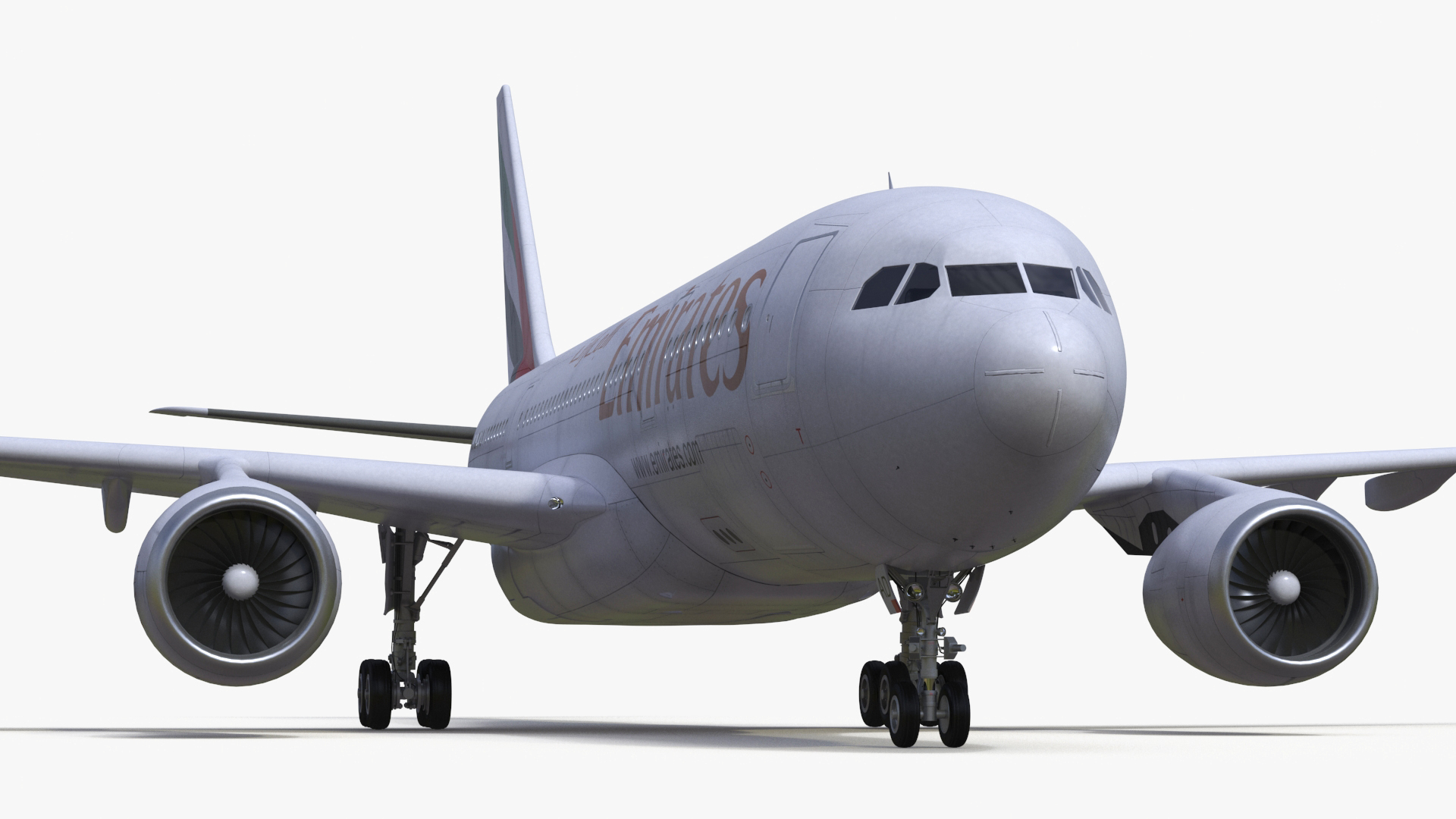 3D Emirates Airline Commercial Aircraft Airbus A330-200 Rigged for Cinema 4D model