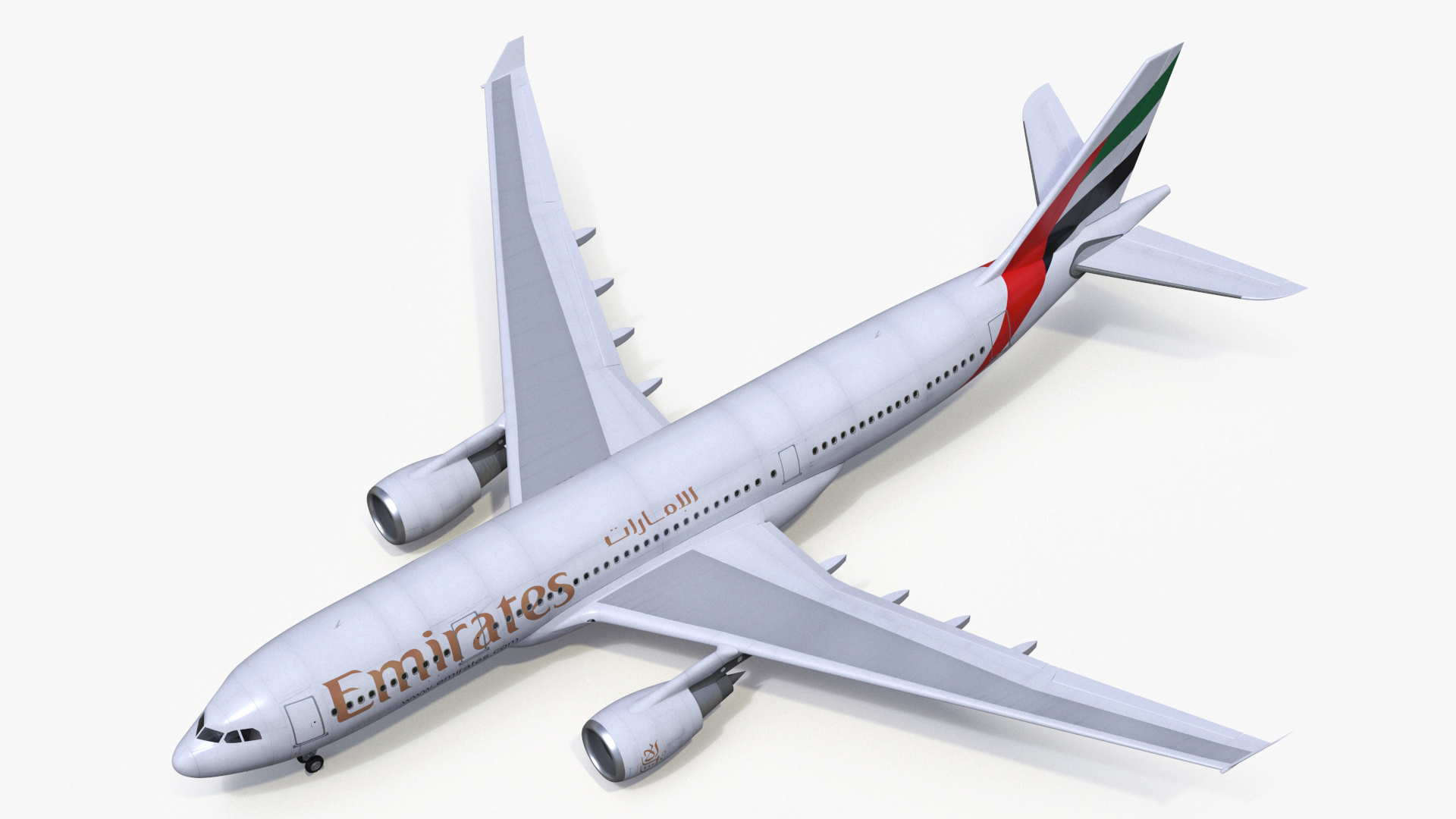 3D Emirates Airline Commercial Aircraft Airbus A330-200 Rigged for Cinema 4D model