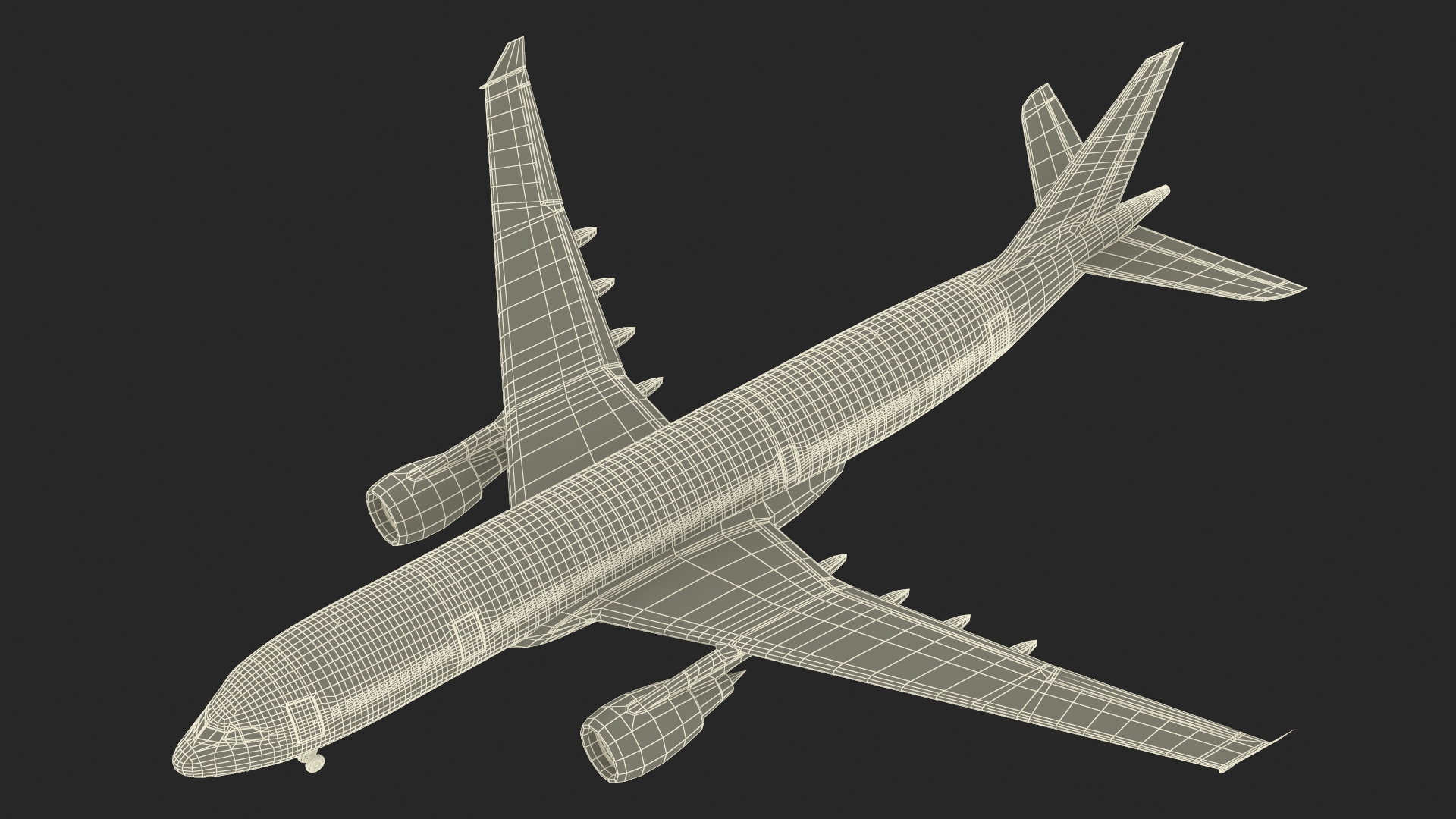 3D Emirates Airline Commercial Aircraft Airbus A330-200 Rigged for Cinema 4D model