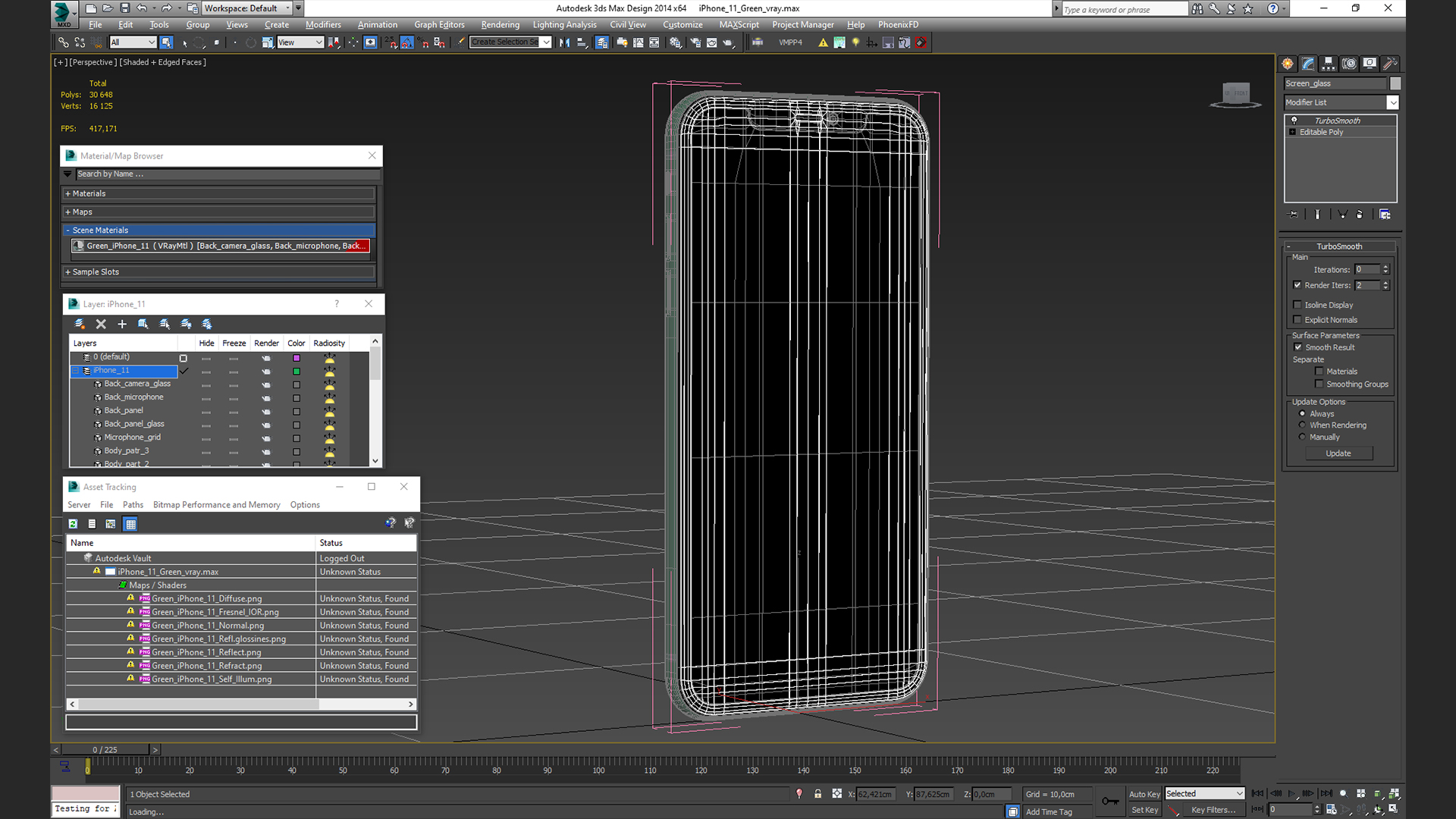 3D model iPhone 11 Green