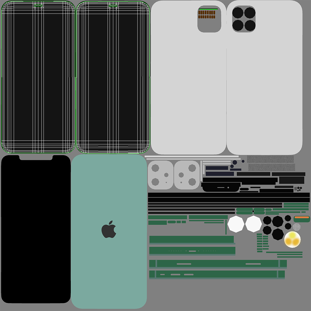 3D model iPhone 11 Green