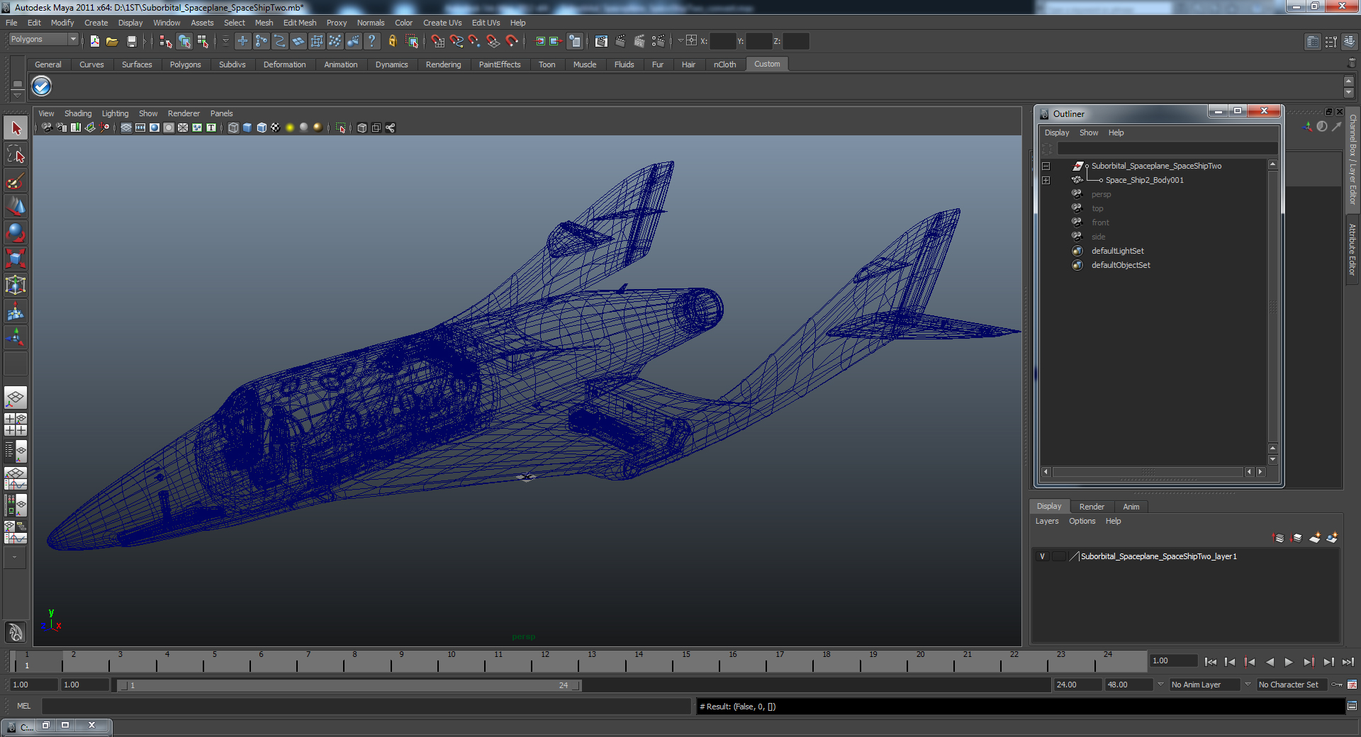 Suborbital Spaceplane SpaceShipTwo 3D model