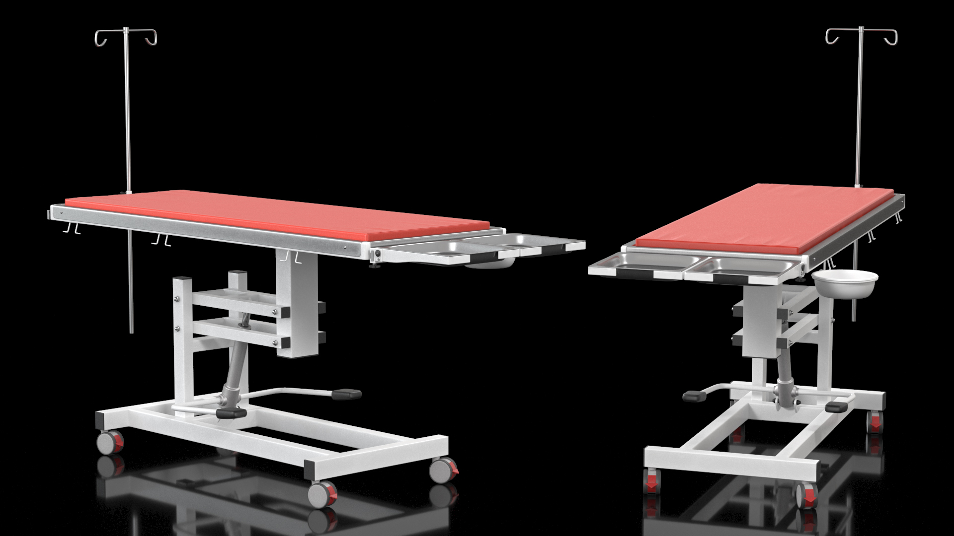 3D model Veterinary Table Red