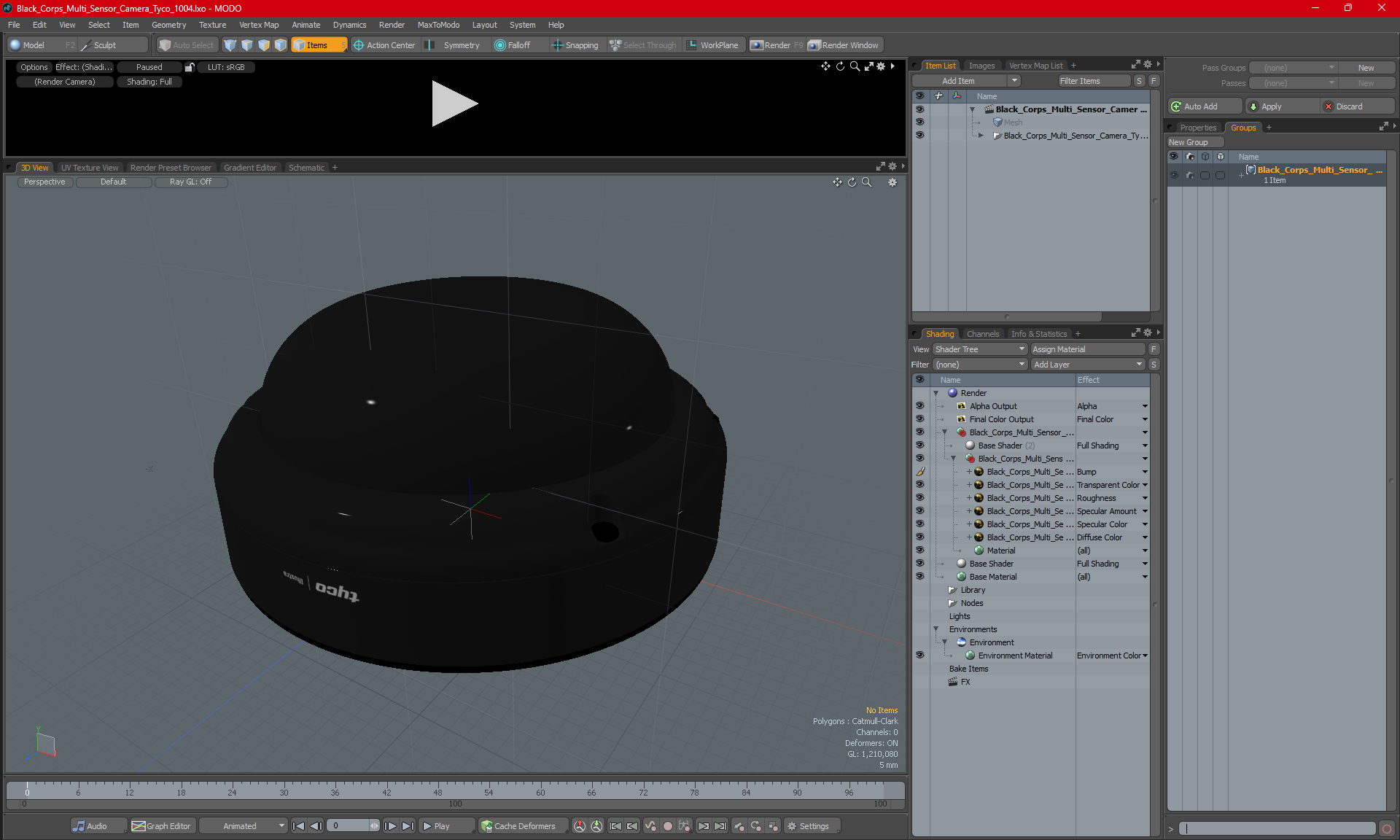 3D Black Corps Multi Sensor Camera Tyco