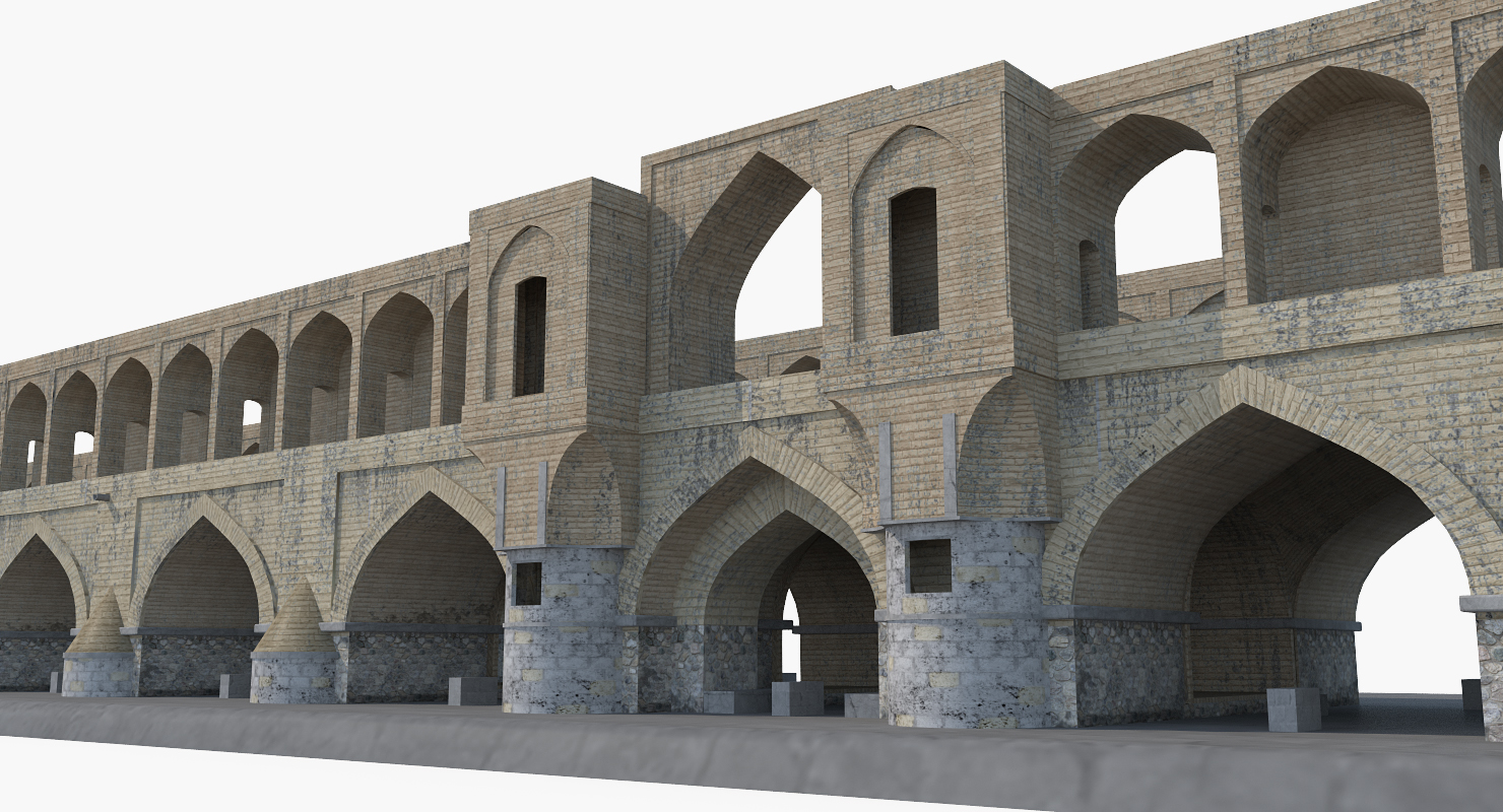 3D Si o se Pol Bridge of 33 Arches