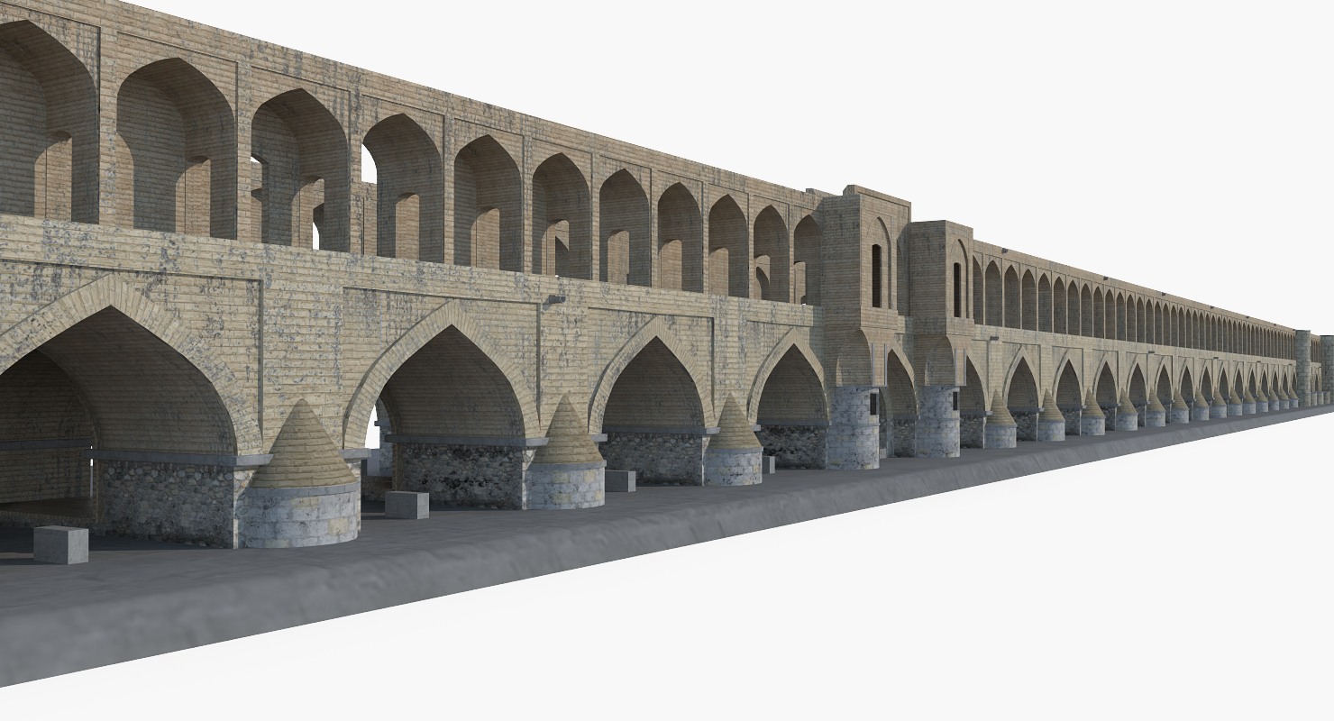 3D Si o se Pol Bridge of 33 Arches