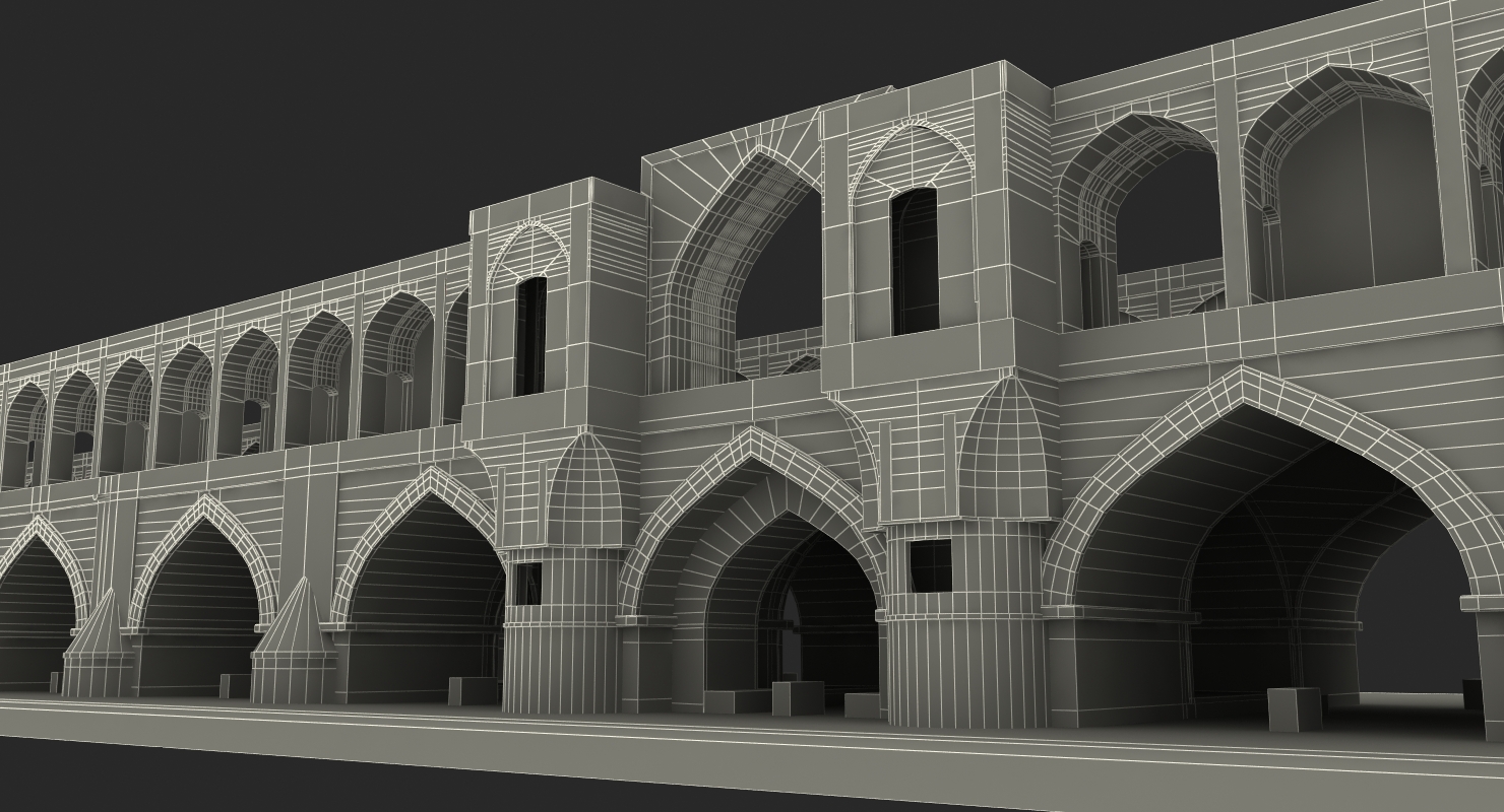 3D Si o se Pol Bridge of 33 Arches