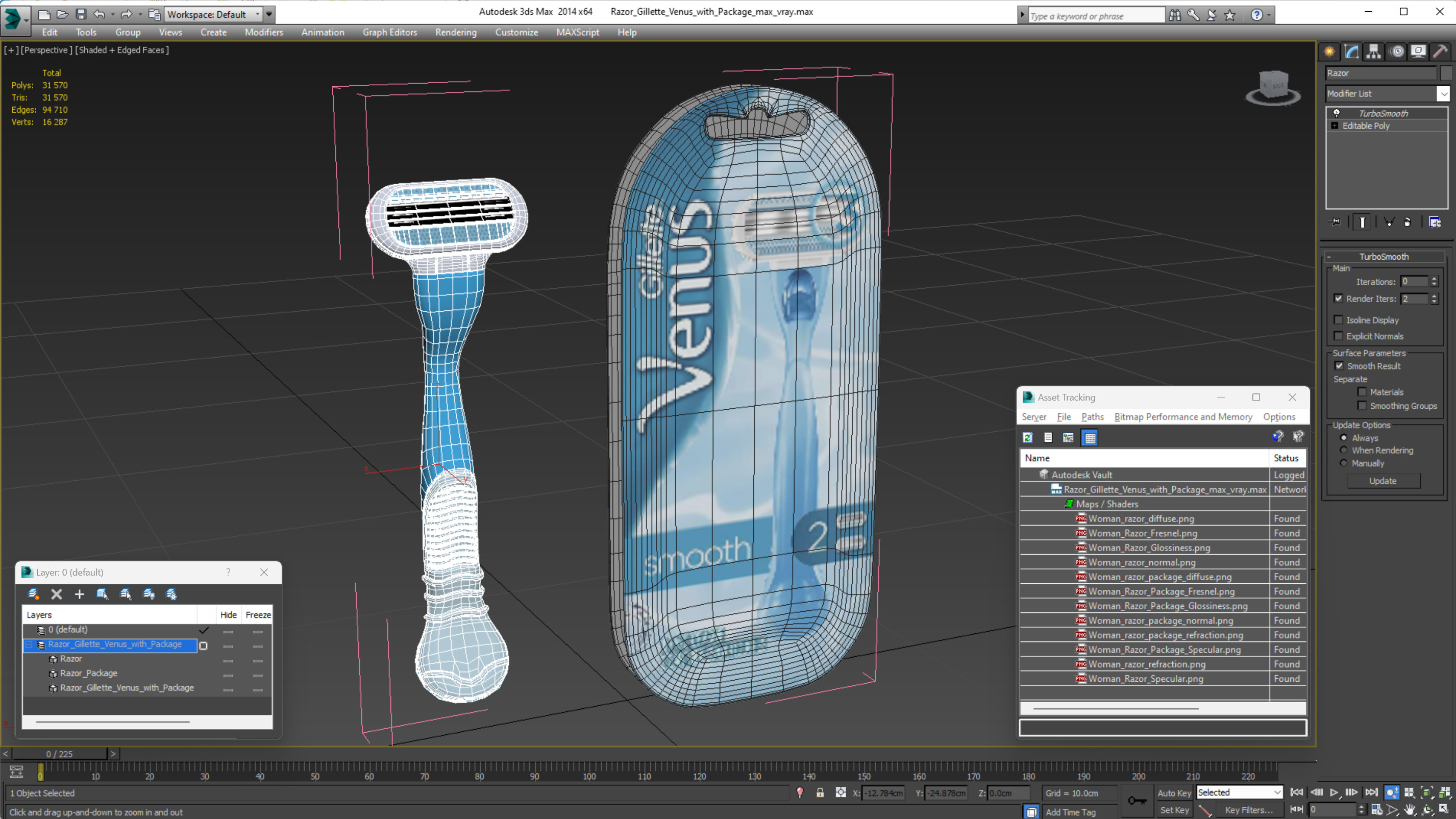 3D Razor Gillette Venus with Package model
