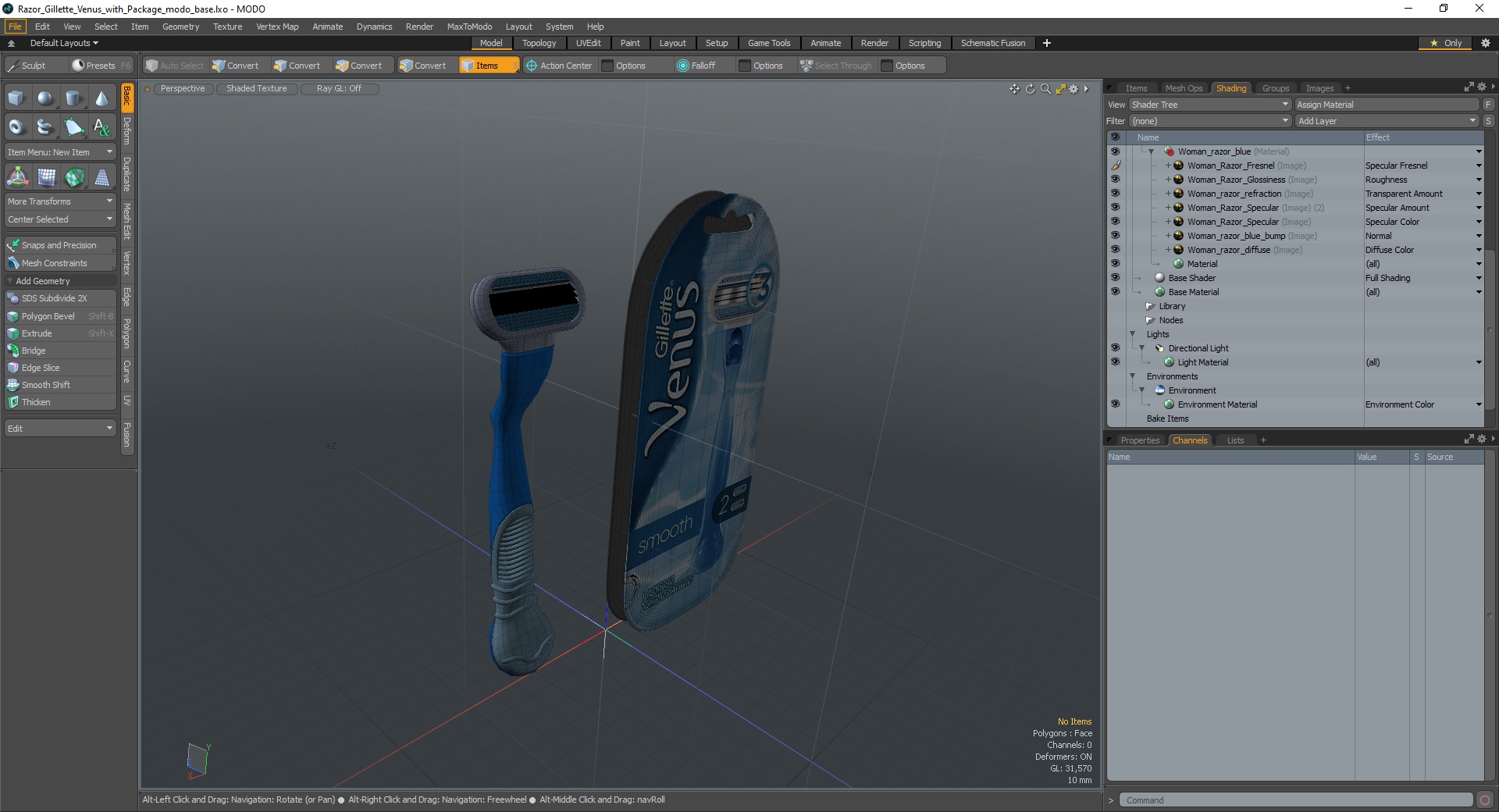 3D Razor Gillette Venus with Package model