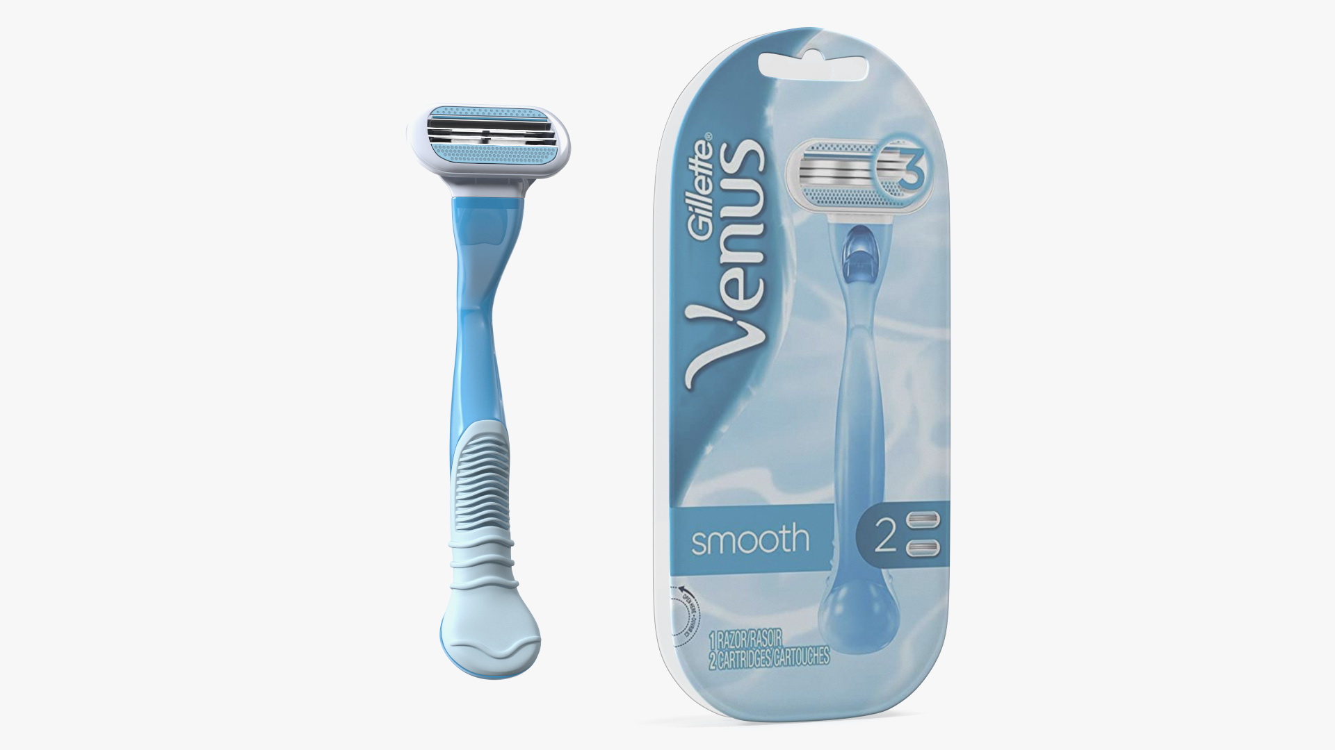 3D Razor Gillette Venus with Package model